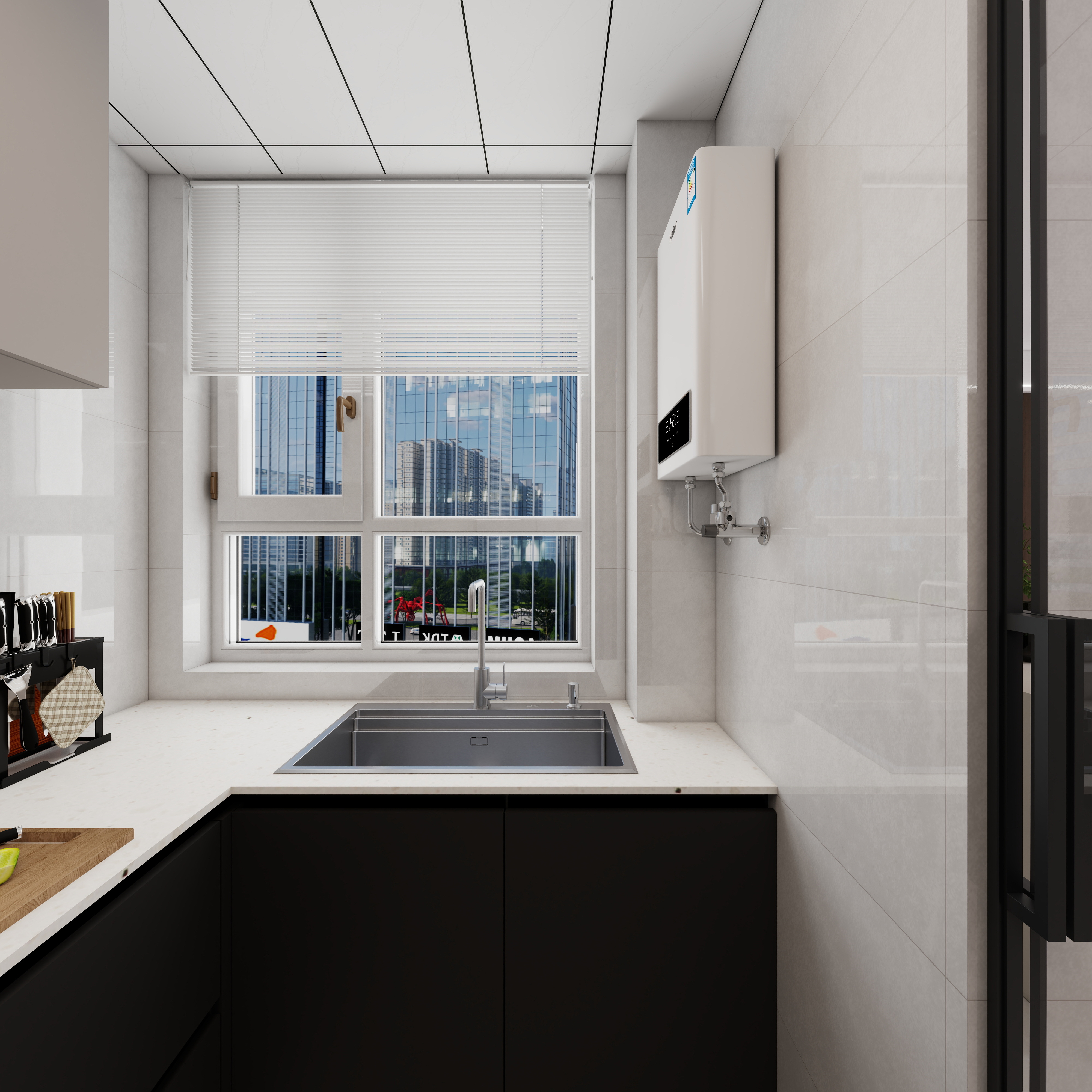 京优适家装饰设计中心-102㎡3室一层厨房装修效果图第3张