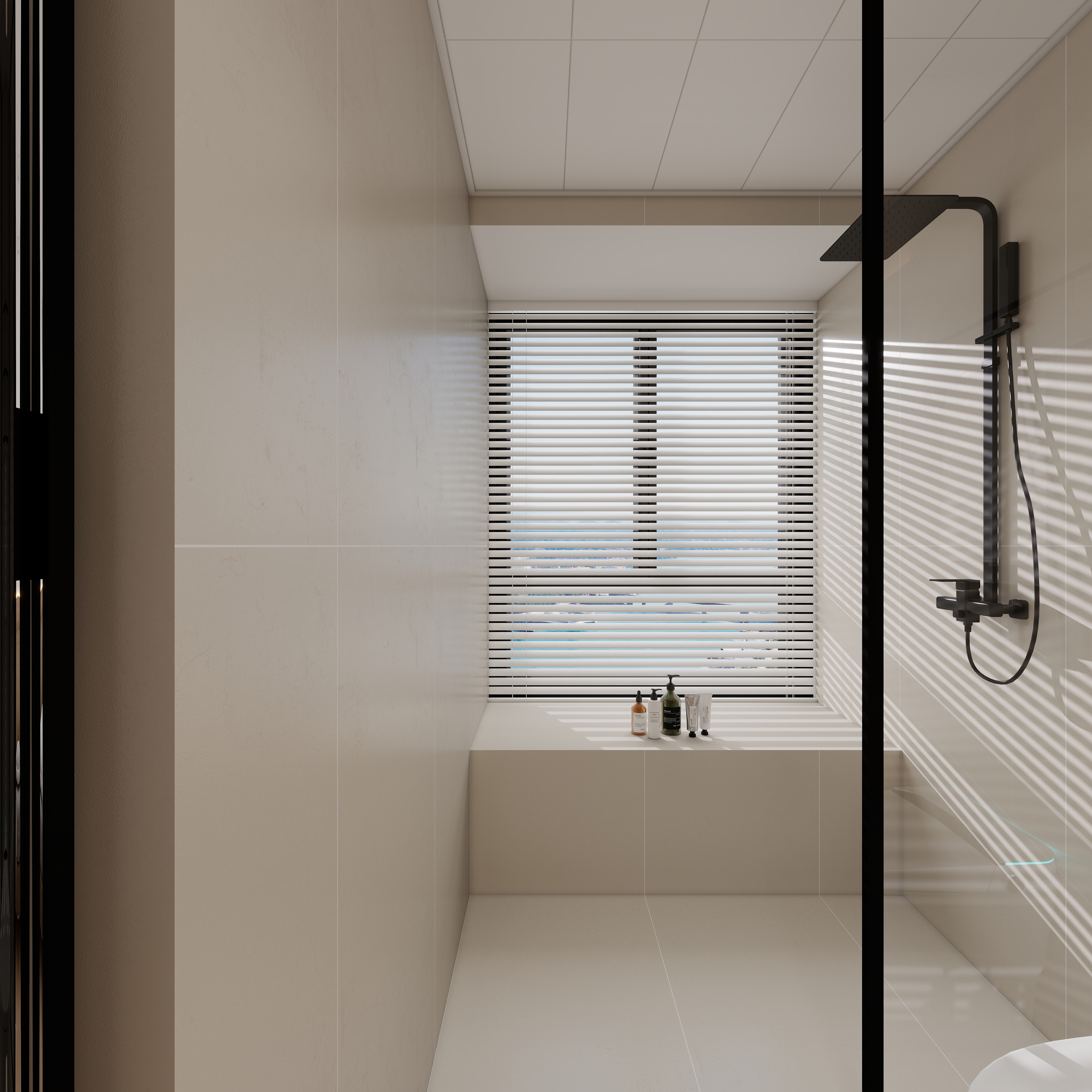 设计师丨胡月平-原木风107㎡3室一层主卫装修效果图第3张