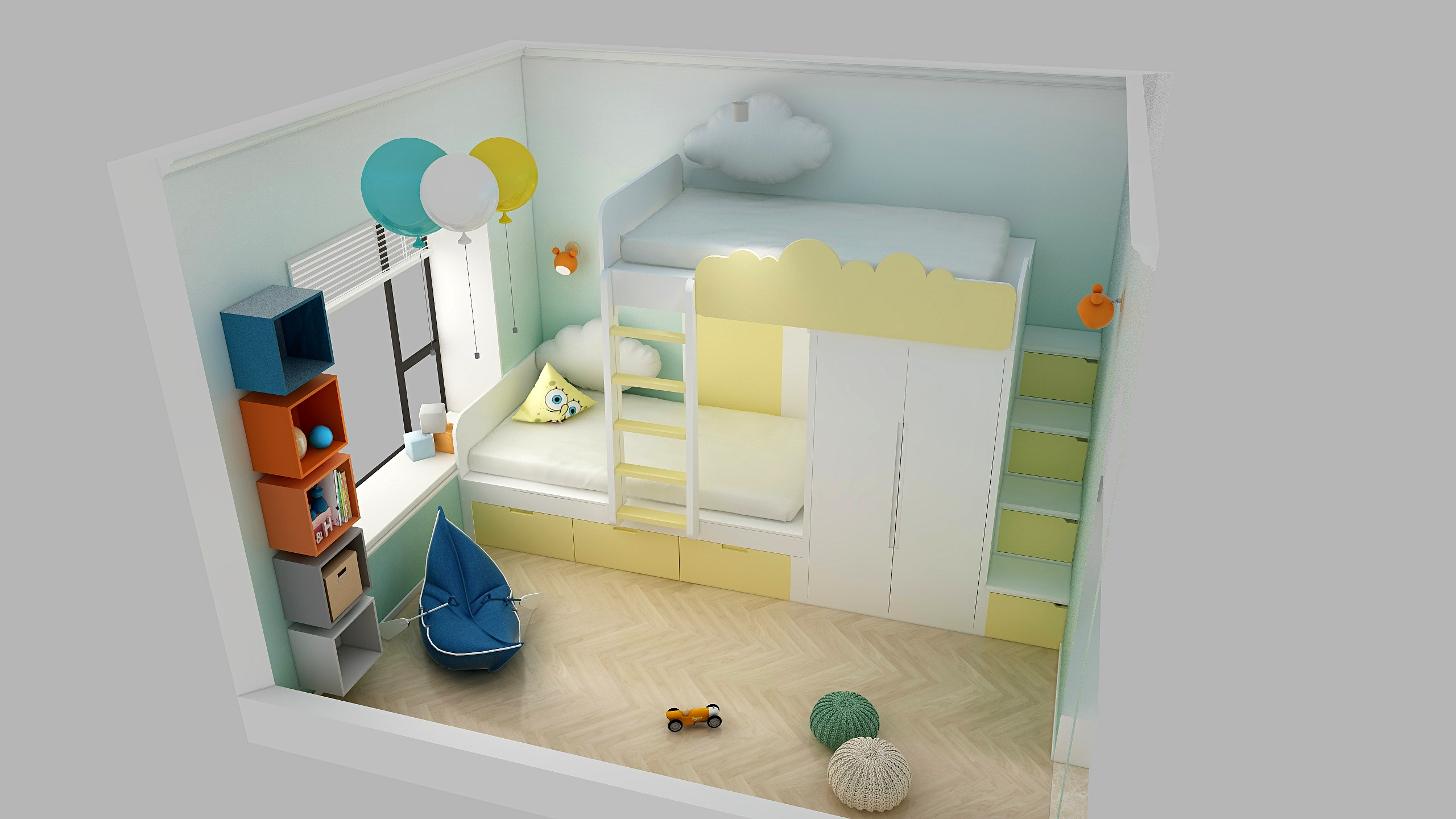 独立设计师赵睿-儿童房设计-装修设计方案