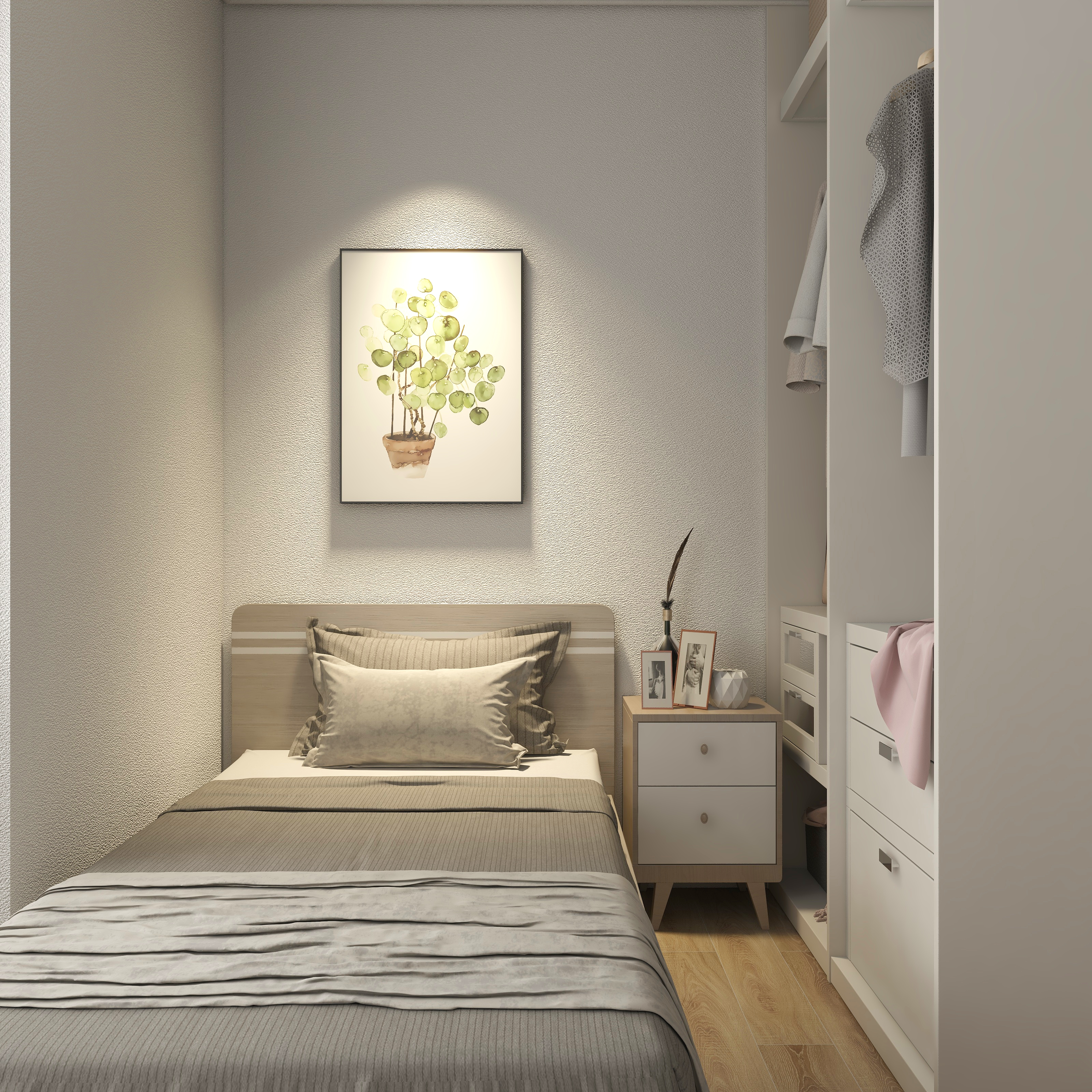 室内设计25-德信海德公园83.00㎡A2’3室2厅1卫1厨装修效果图