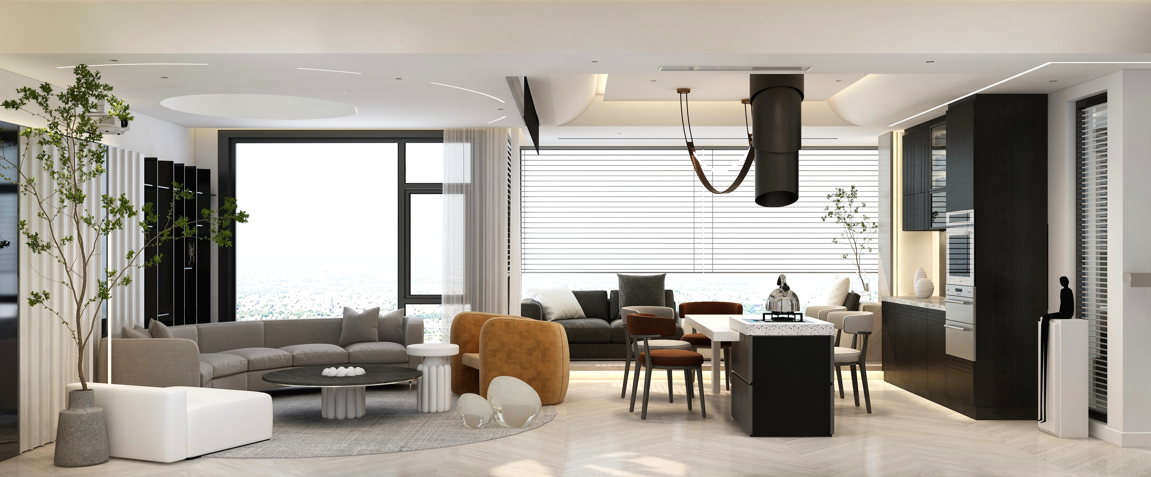 Ellen空间设计-205㎡爆改复式现代简约风格《石函舍》-装修设计方案