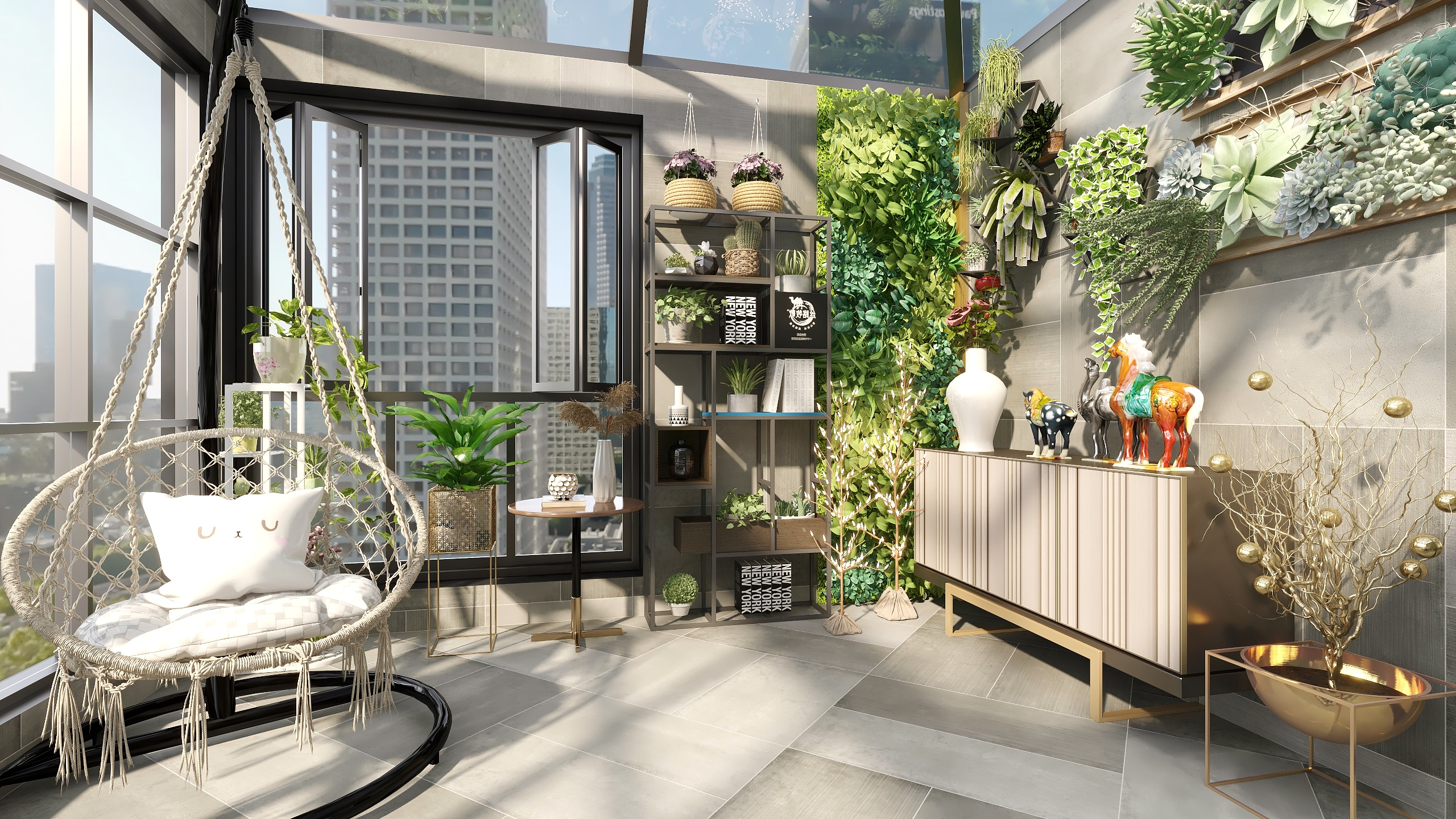 刘月-美式别墅二层露台（无顶）装修效果图第2张