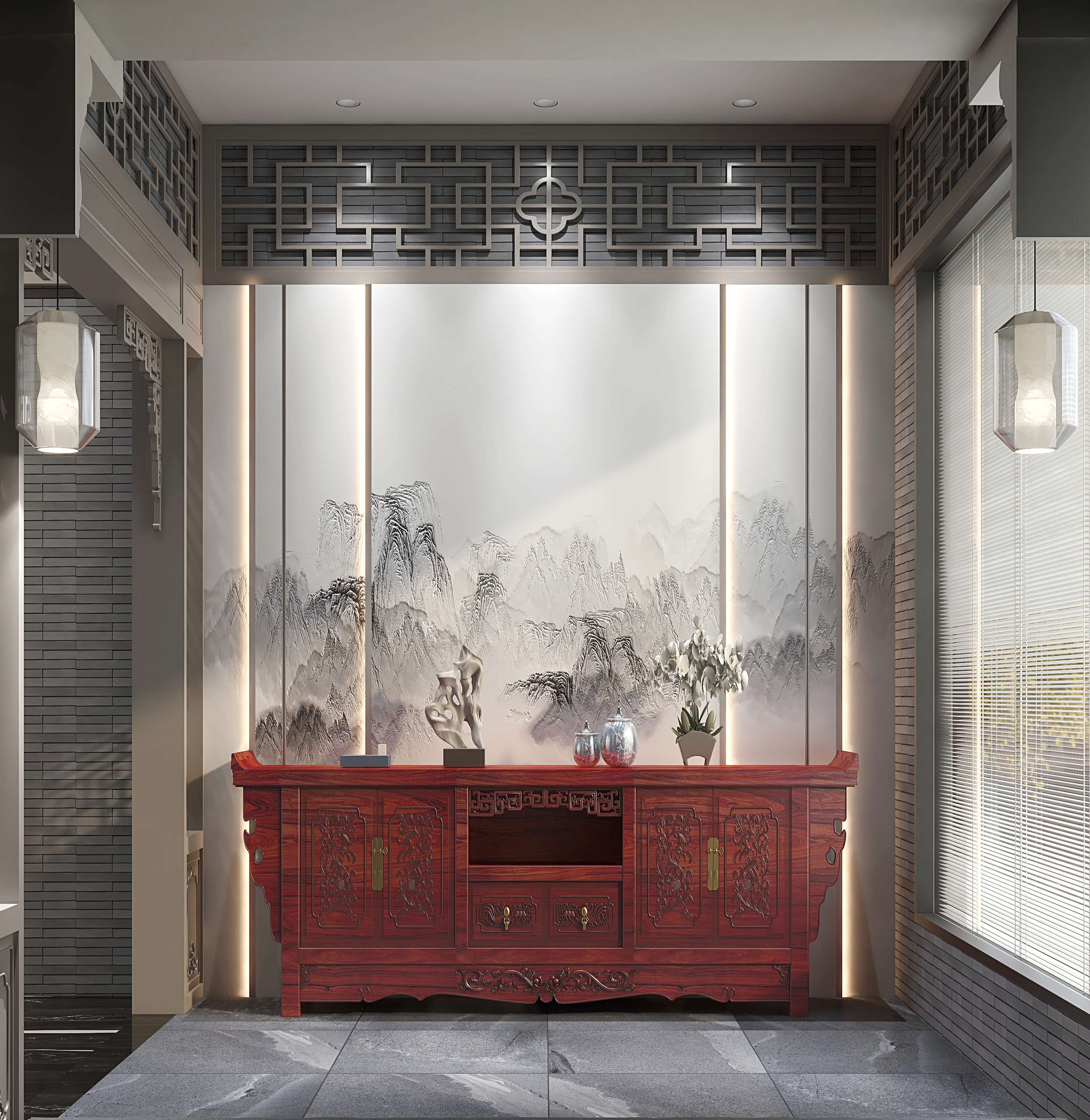 黄建-《檀》红木会所展馆装修效果图