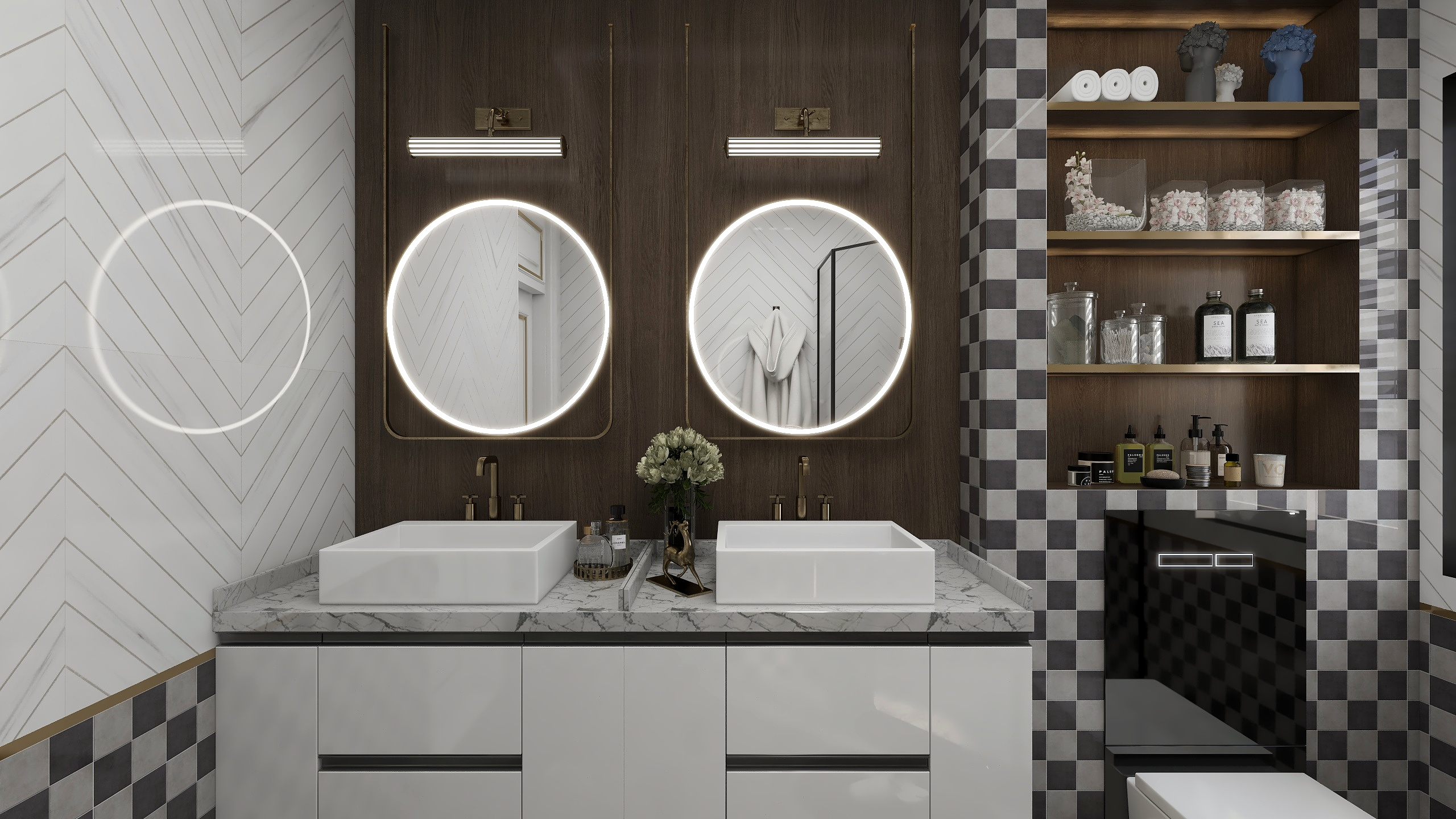 刘月-美式别墅二层卫生间装修效果图第2张