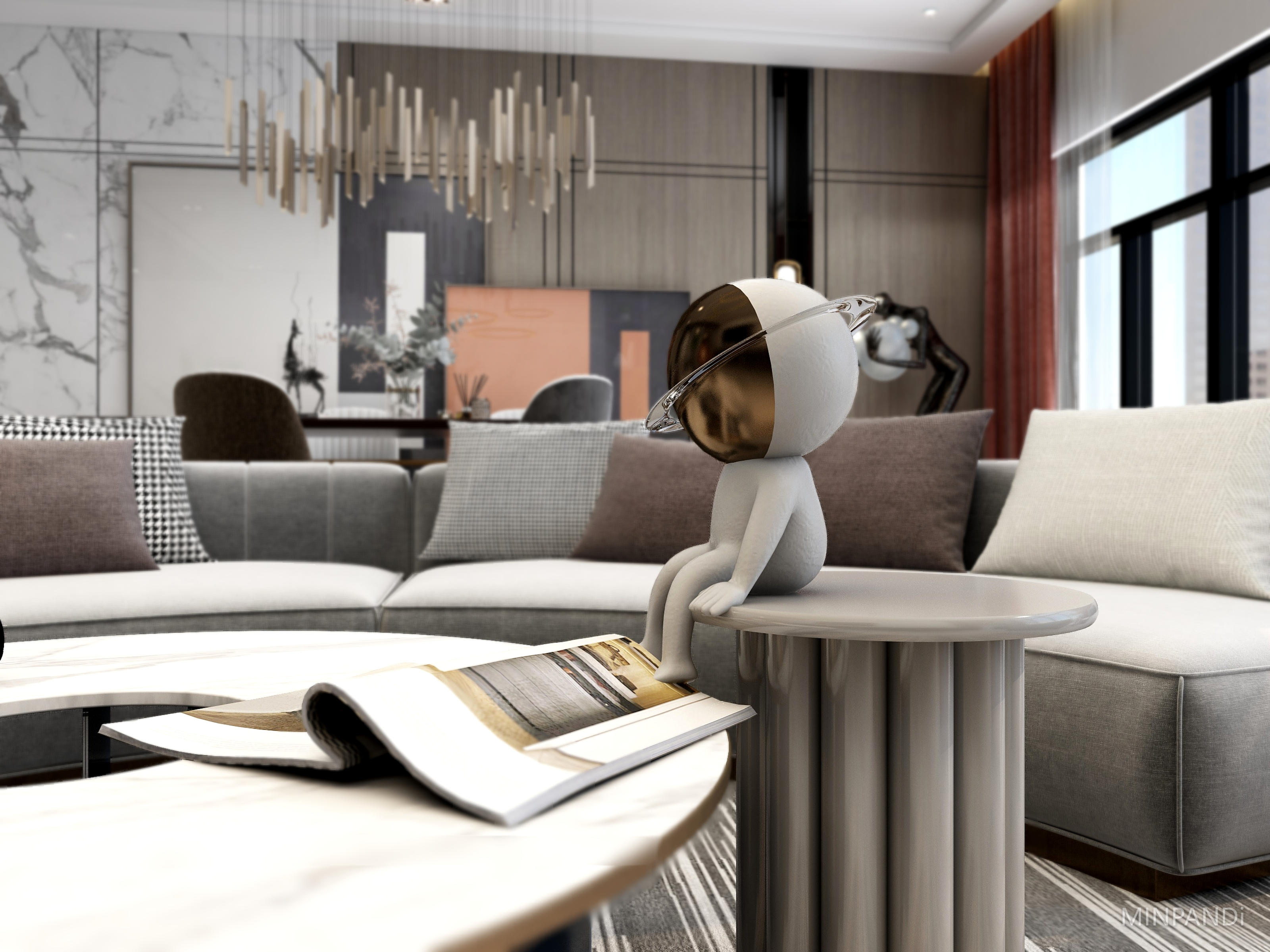 MINPANDi-现代客餐厅-装修设计方案