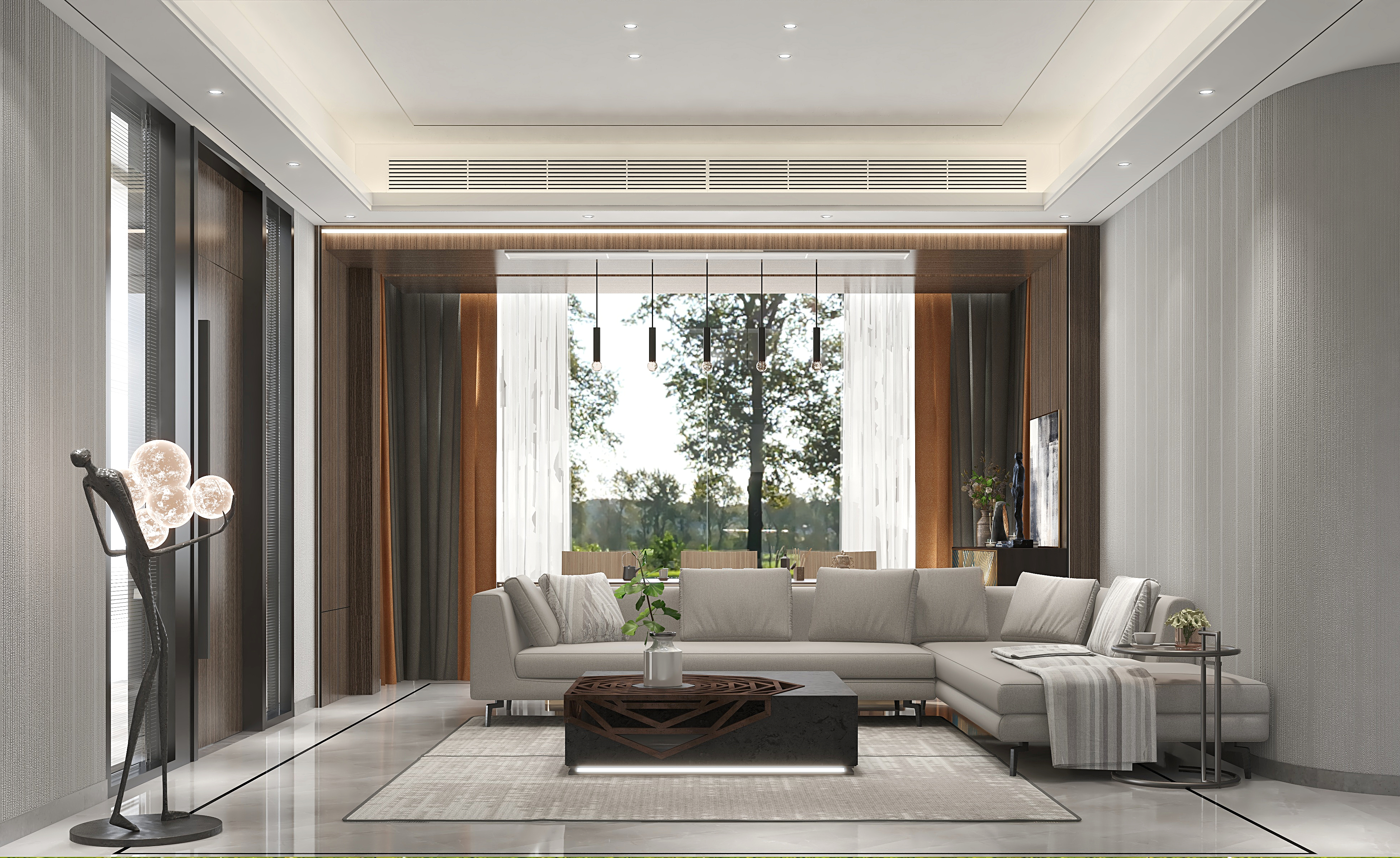 黄建-《简简》现代简约|400平米二层自建房装修效果图