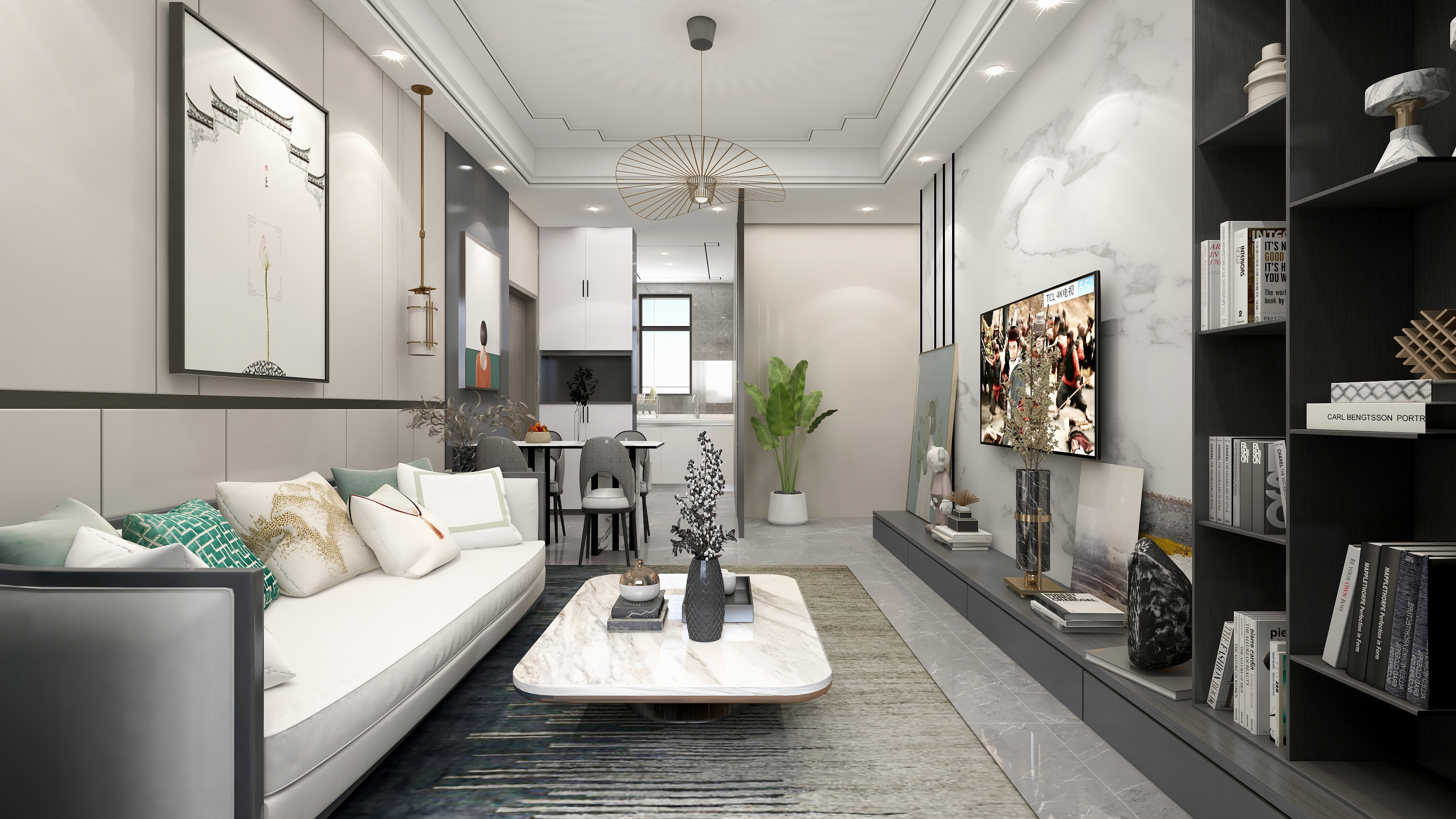 熬夜选手NO1-现代新中装修效果图