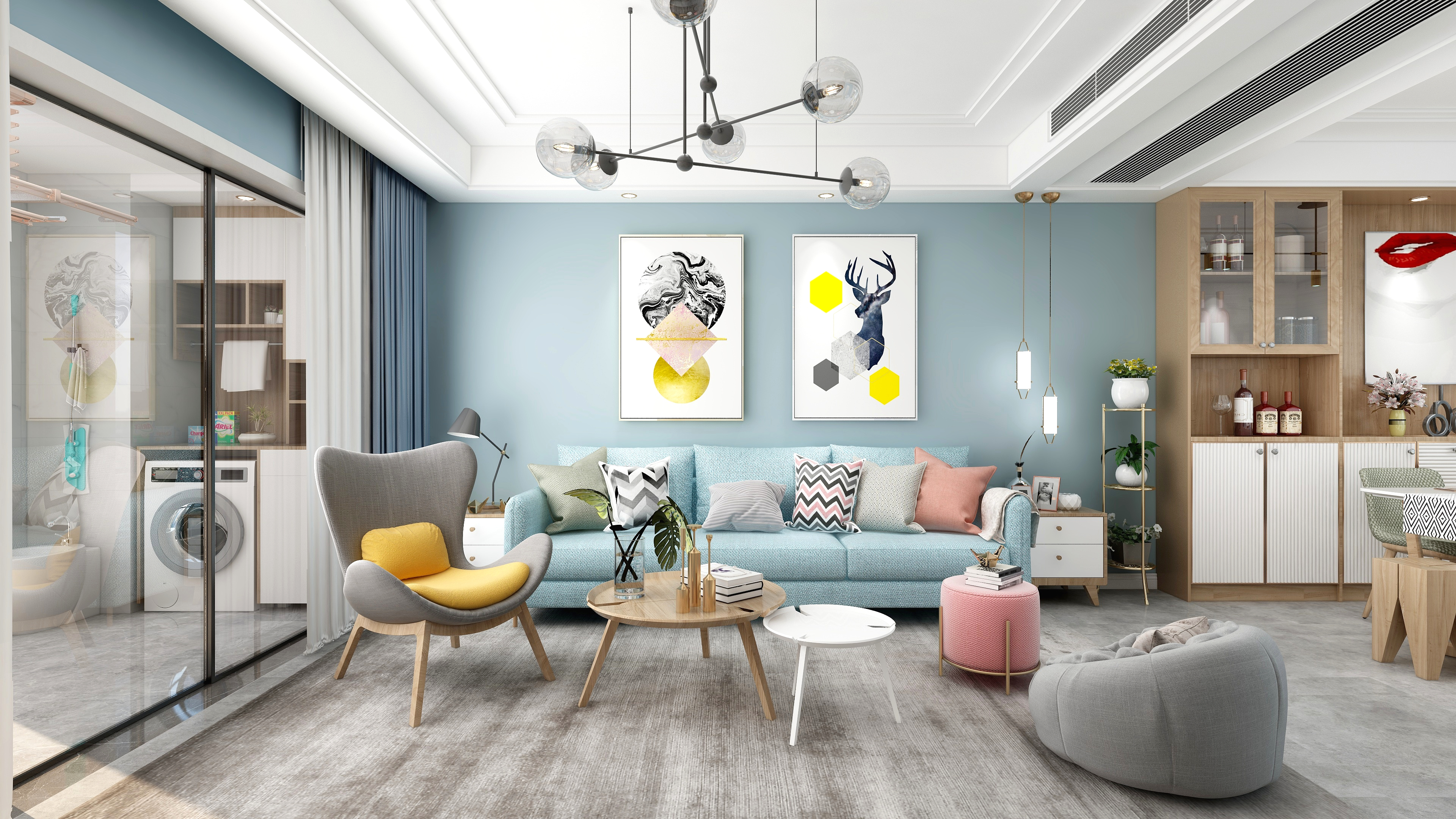 境屿丨无界筑造-秋·sky-138㎡北欧混搭装修效果图