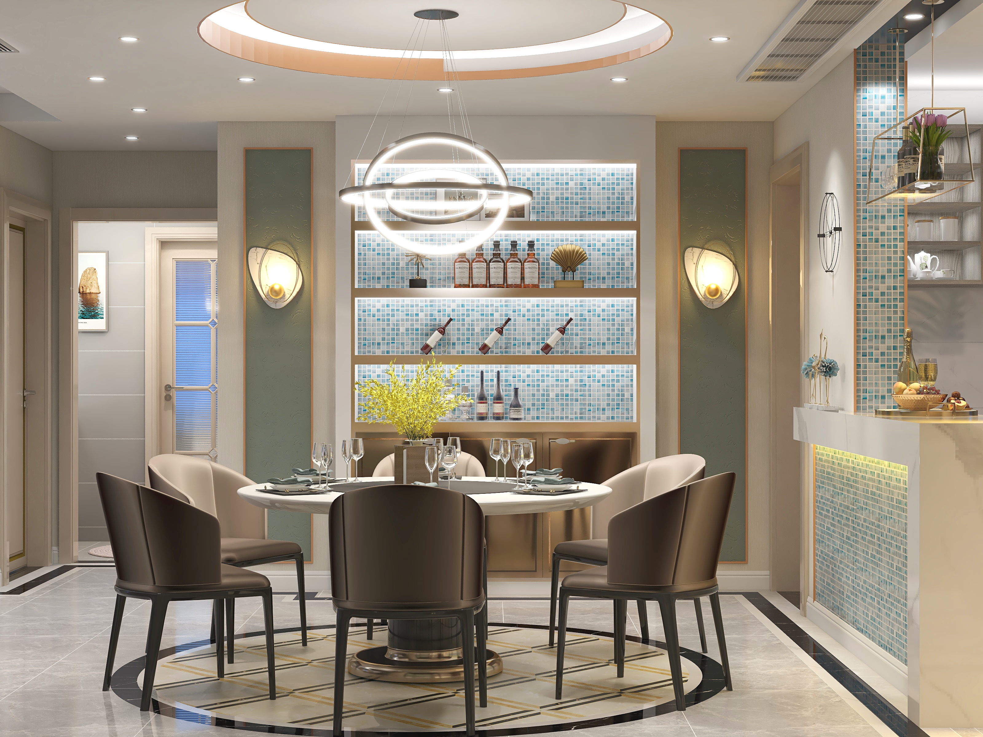 合肥溪岭空间设计-130平现代轻奢四房装修效果图