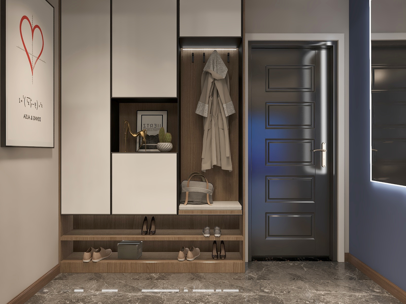 张旭-『五人行』110平|平层现代装修效果图