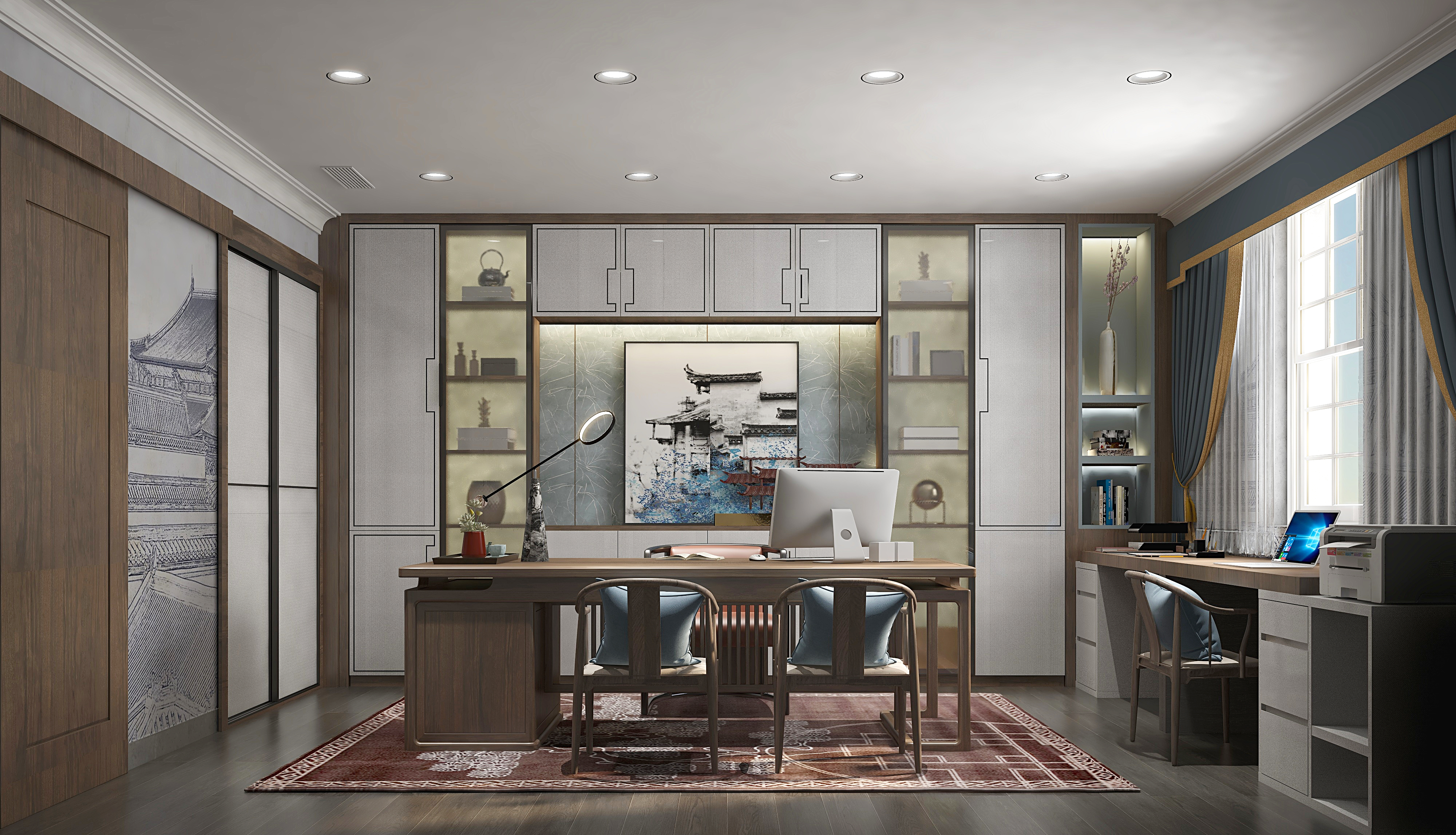 黄建-《拓枝舞》新中式|200平米别墅地下室装修效果图