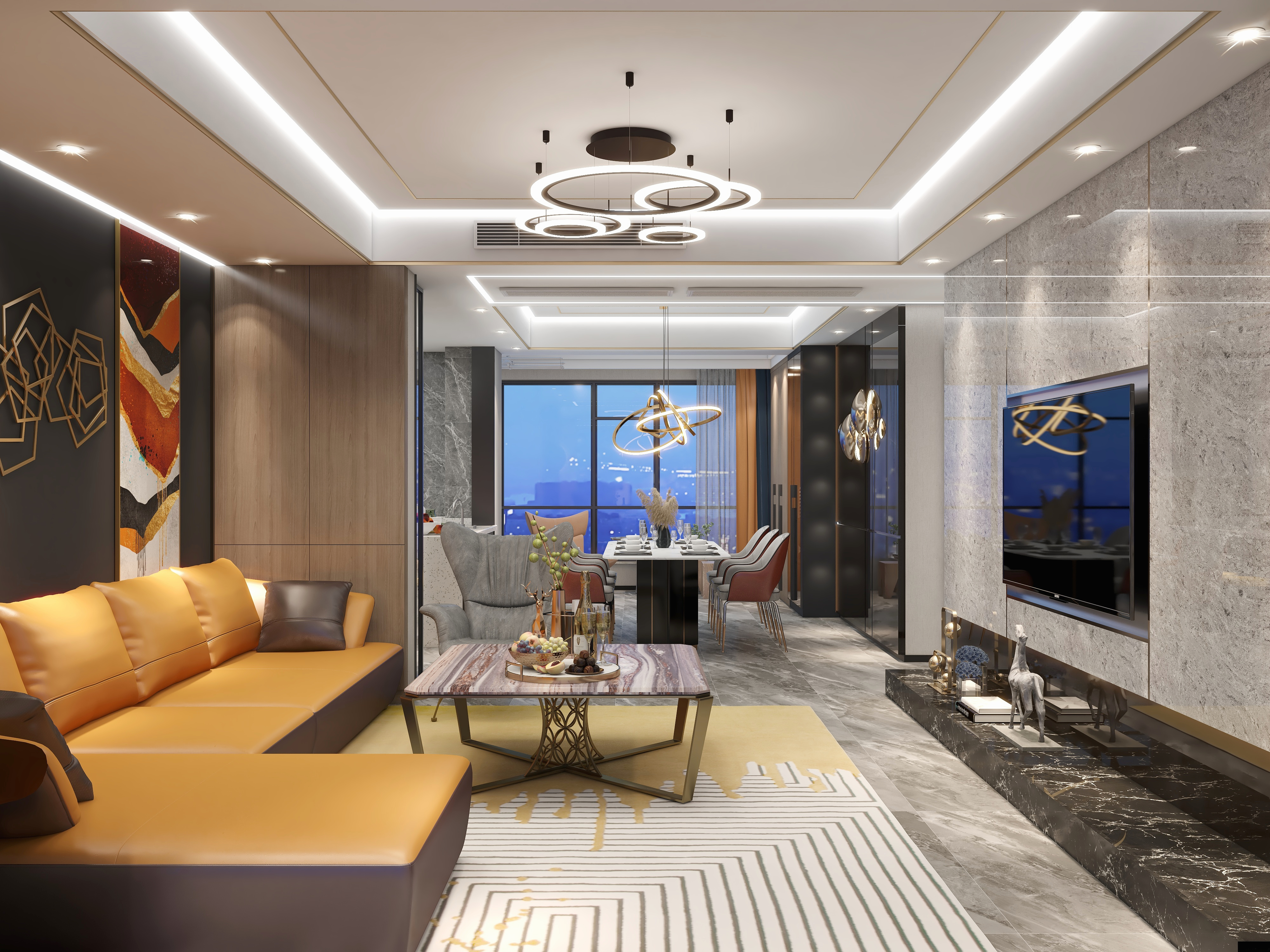 湛智华-现代轻奢187平4房装修效果图