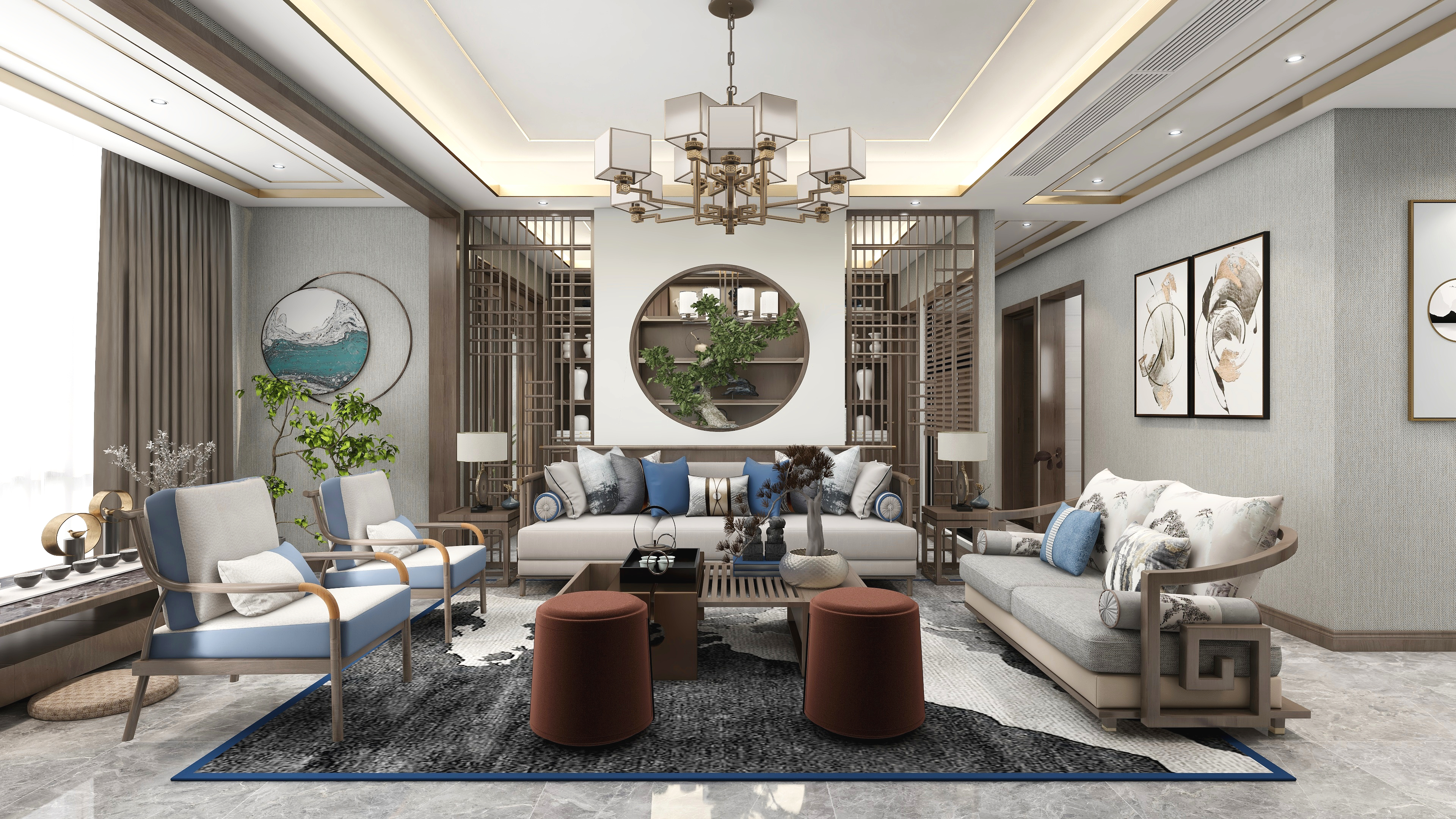 设计师赵响-【半壶纱记】-新中式-160平方-3居装修效果图