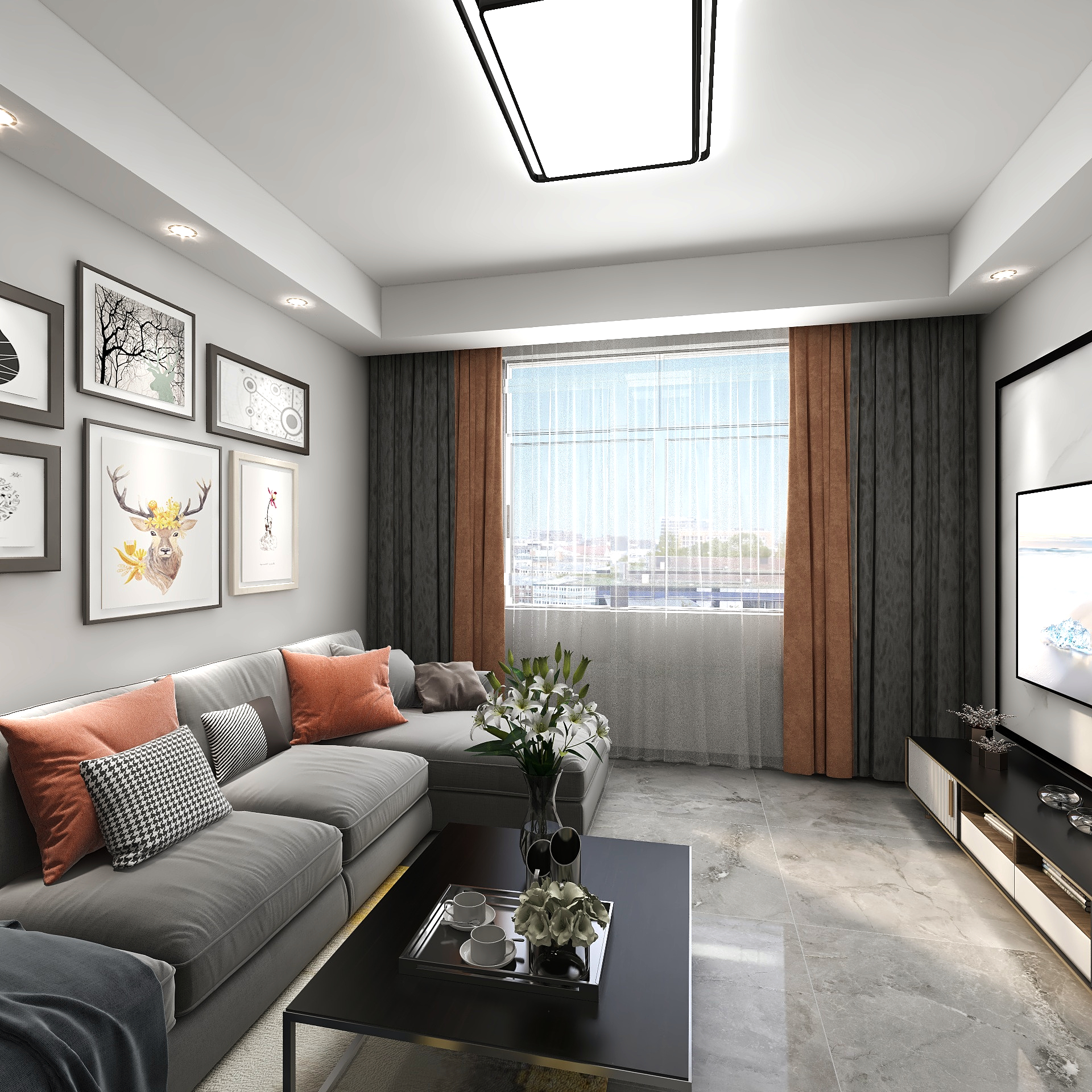 爱工作的二毛-五星佳苑77#702客厅-装修设计方案