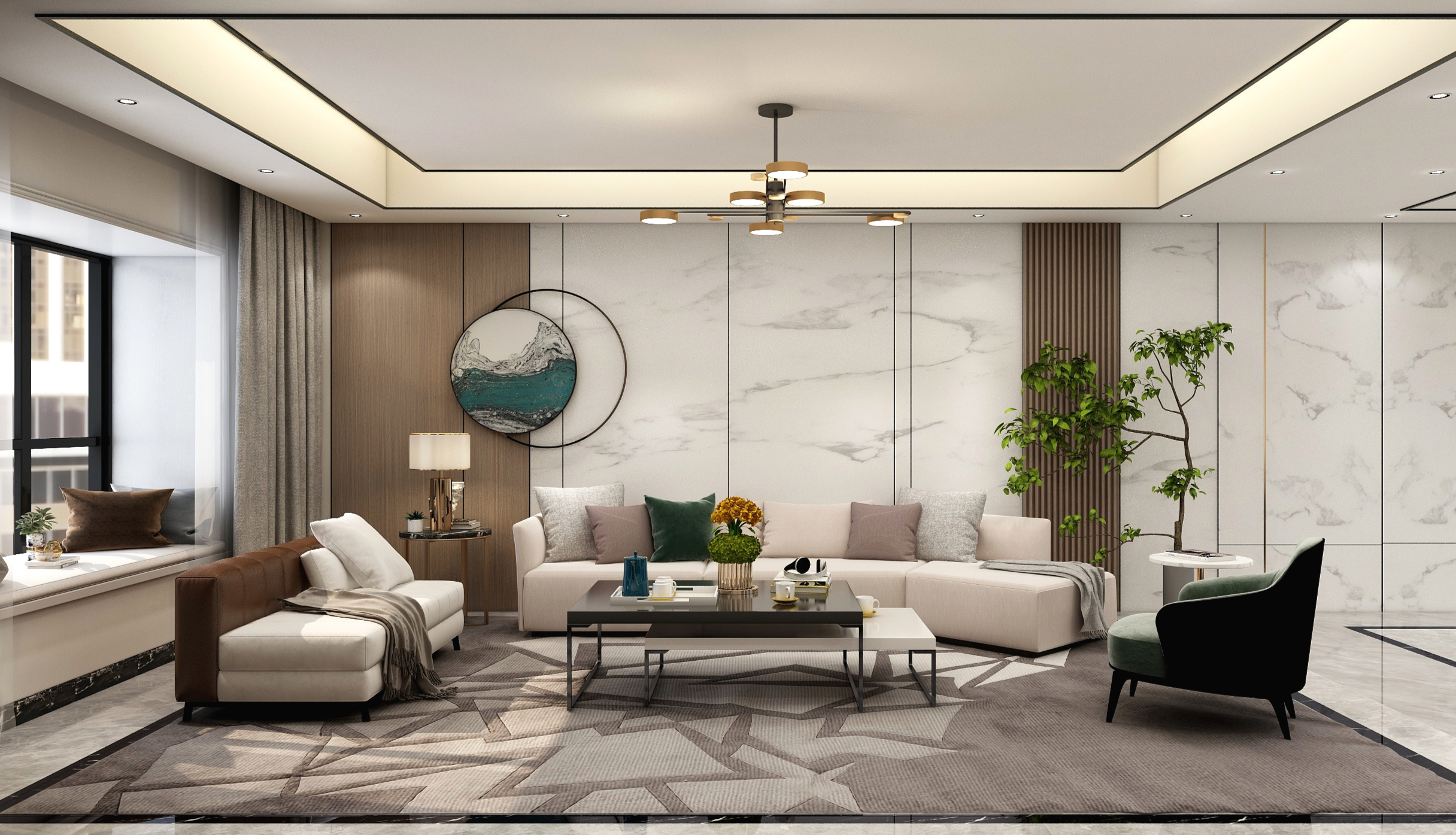 李媛媛-《玉染指》-170平现代三居装修效果图