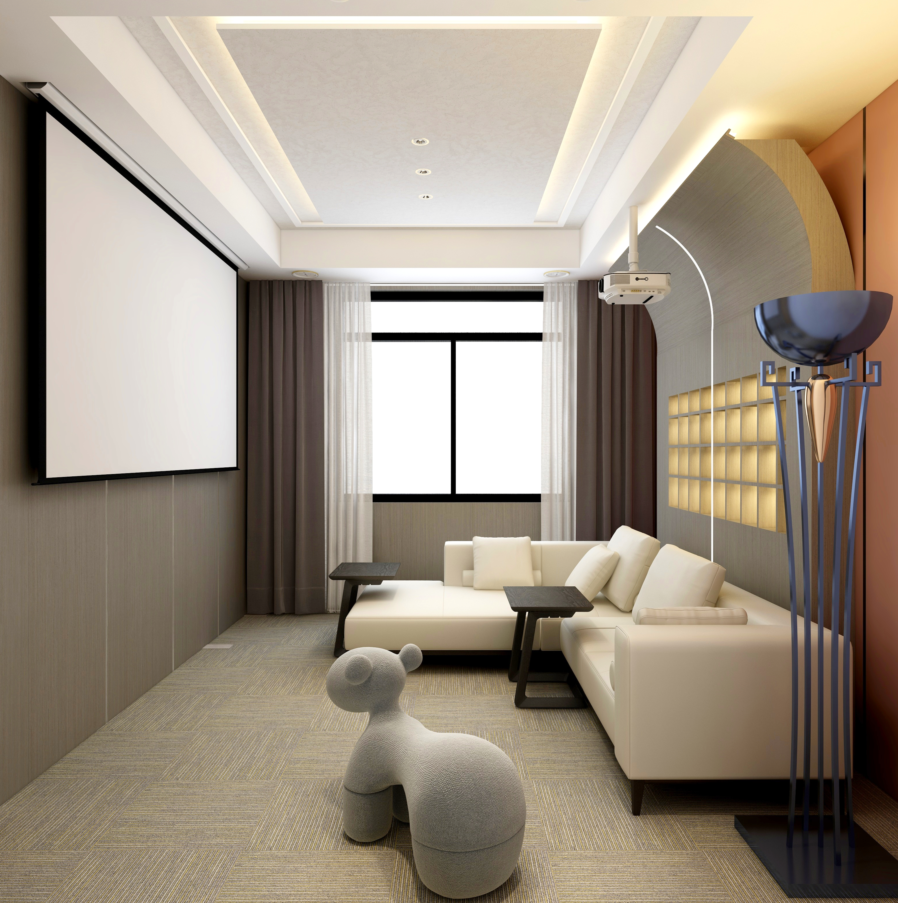 Ellen空间设计-轻中式《雅》-三层自建房别墅-轻奢中式意境悠然装修效果图