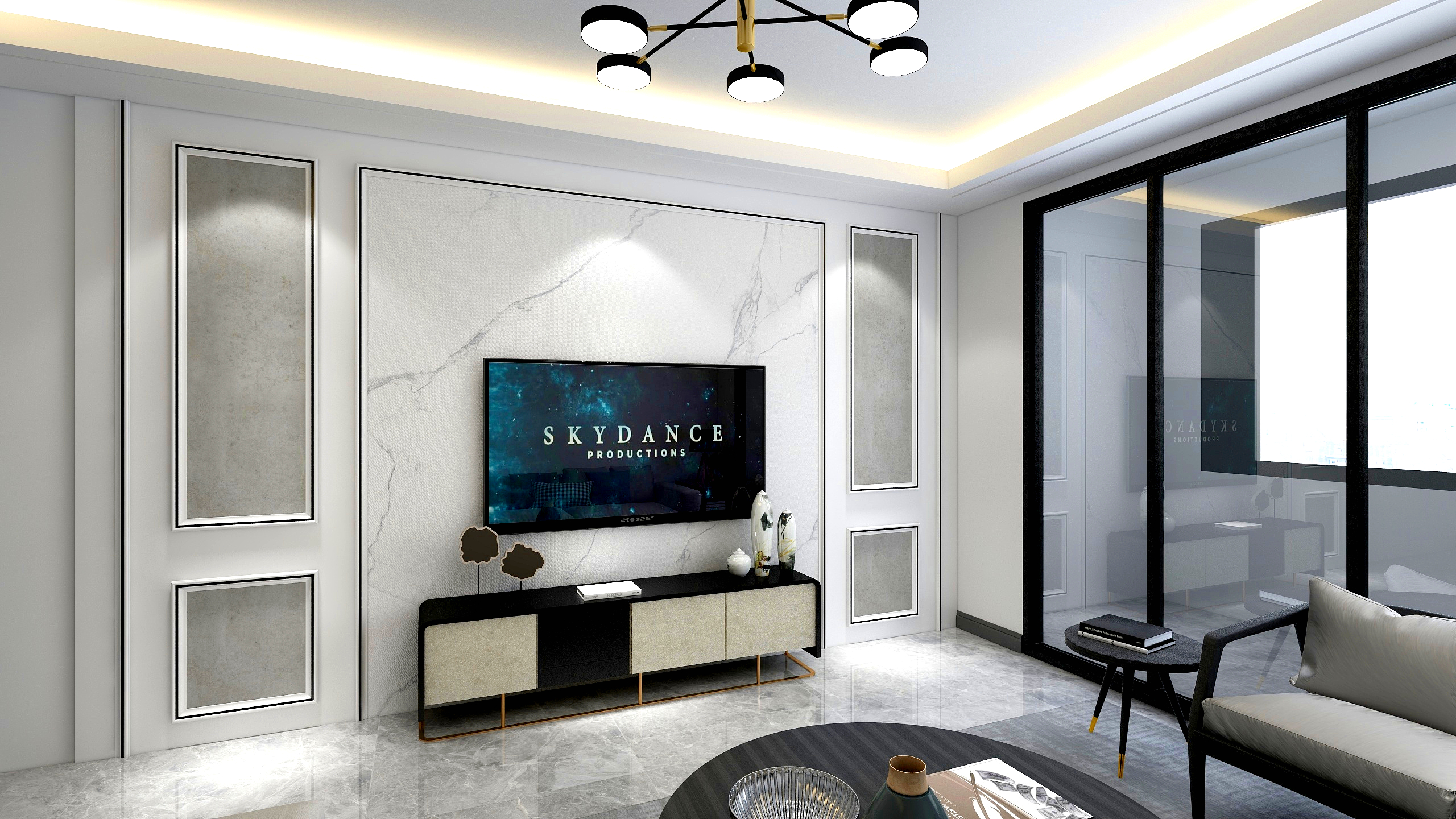 三维方案-新艺背景墙-副本-装修设计方案