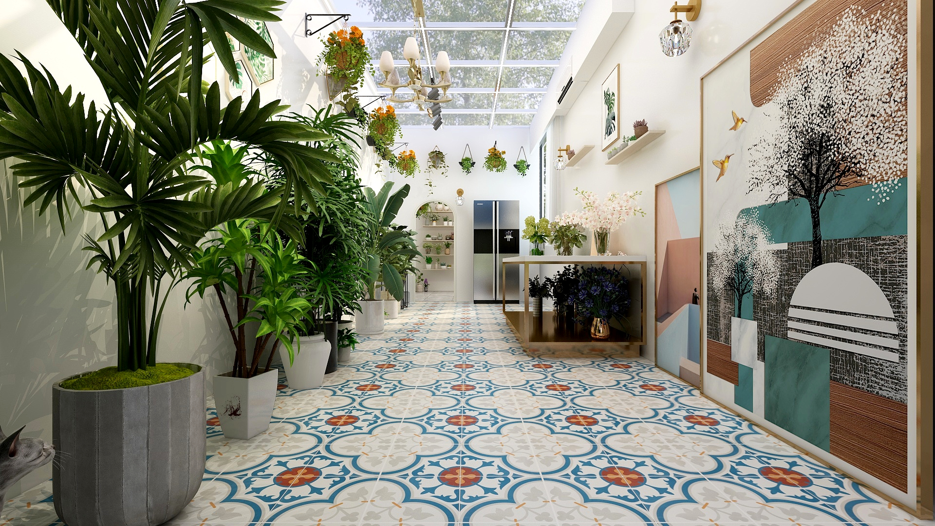 設计者-朱茵fafa花店装修效果图