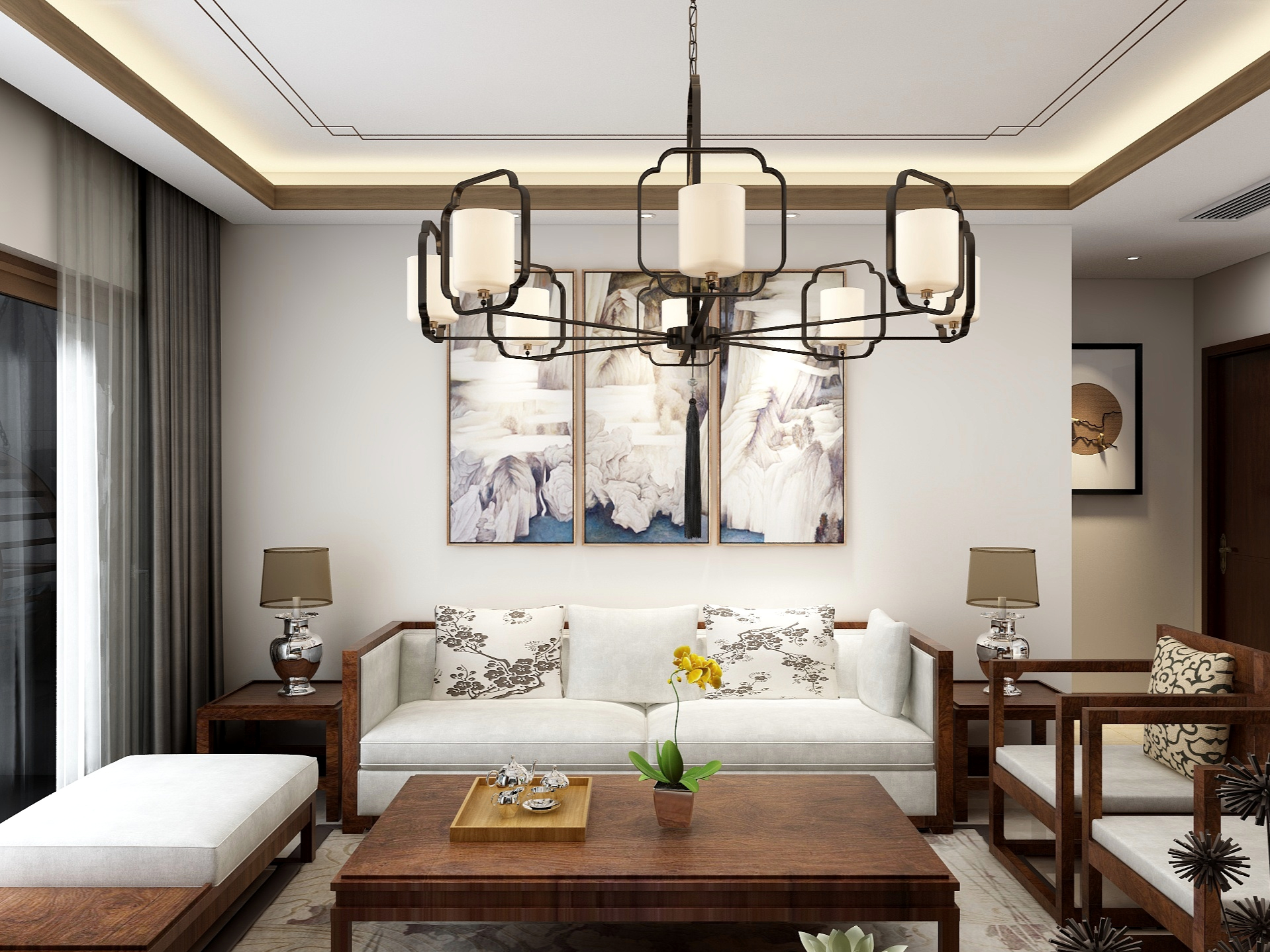 装修设计师操泉-观音小区中式装修效果图