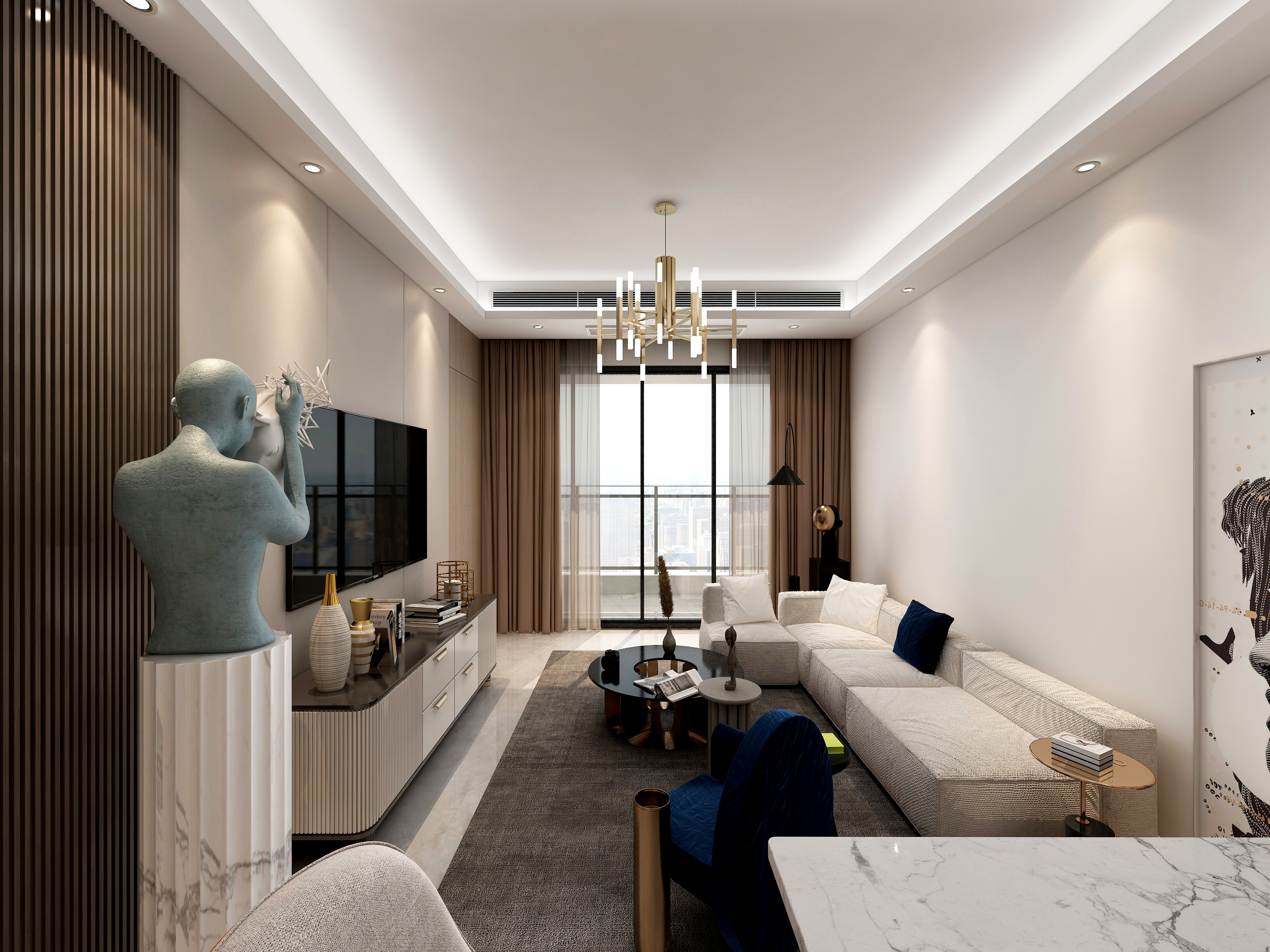 许泰子-天河区都市兰亭——现代轻奢装修效果图