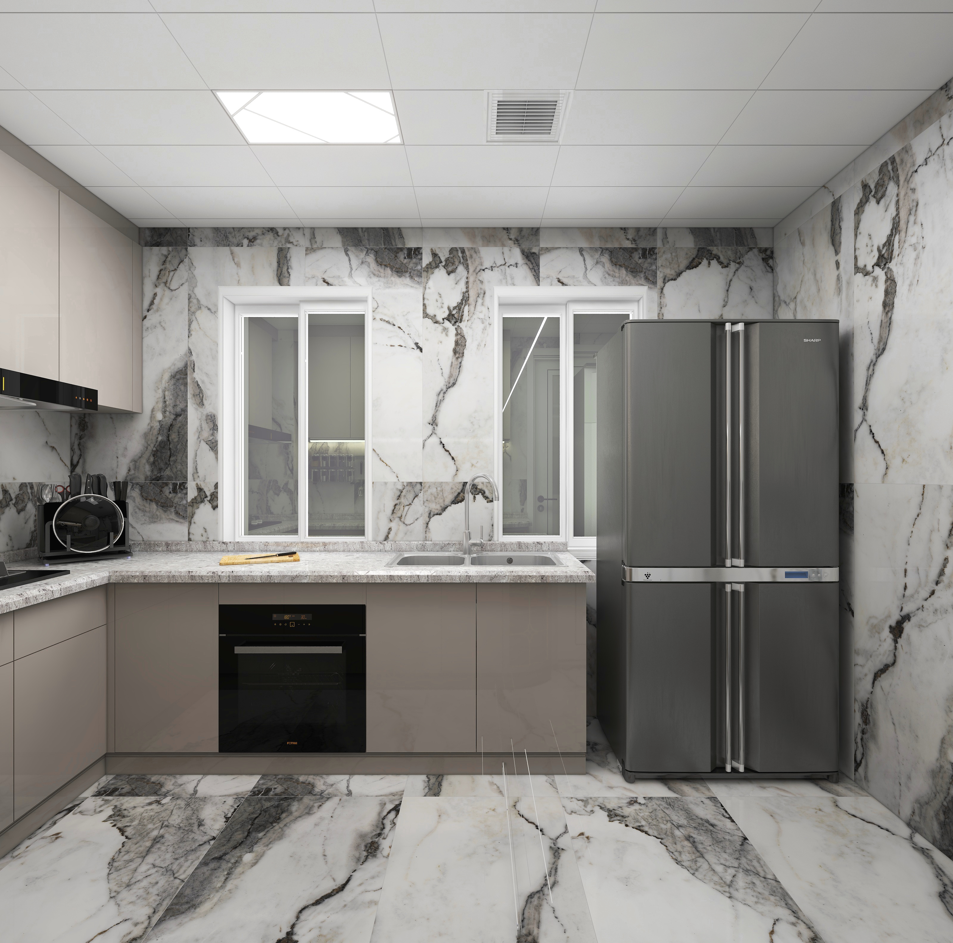 湛智华-现代复式228平装修效果图