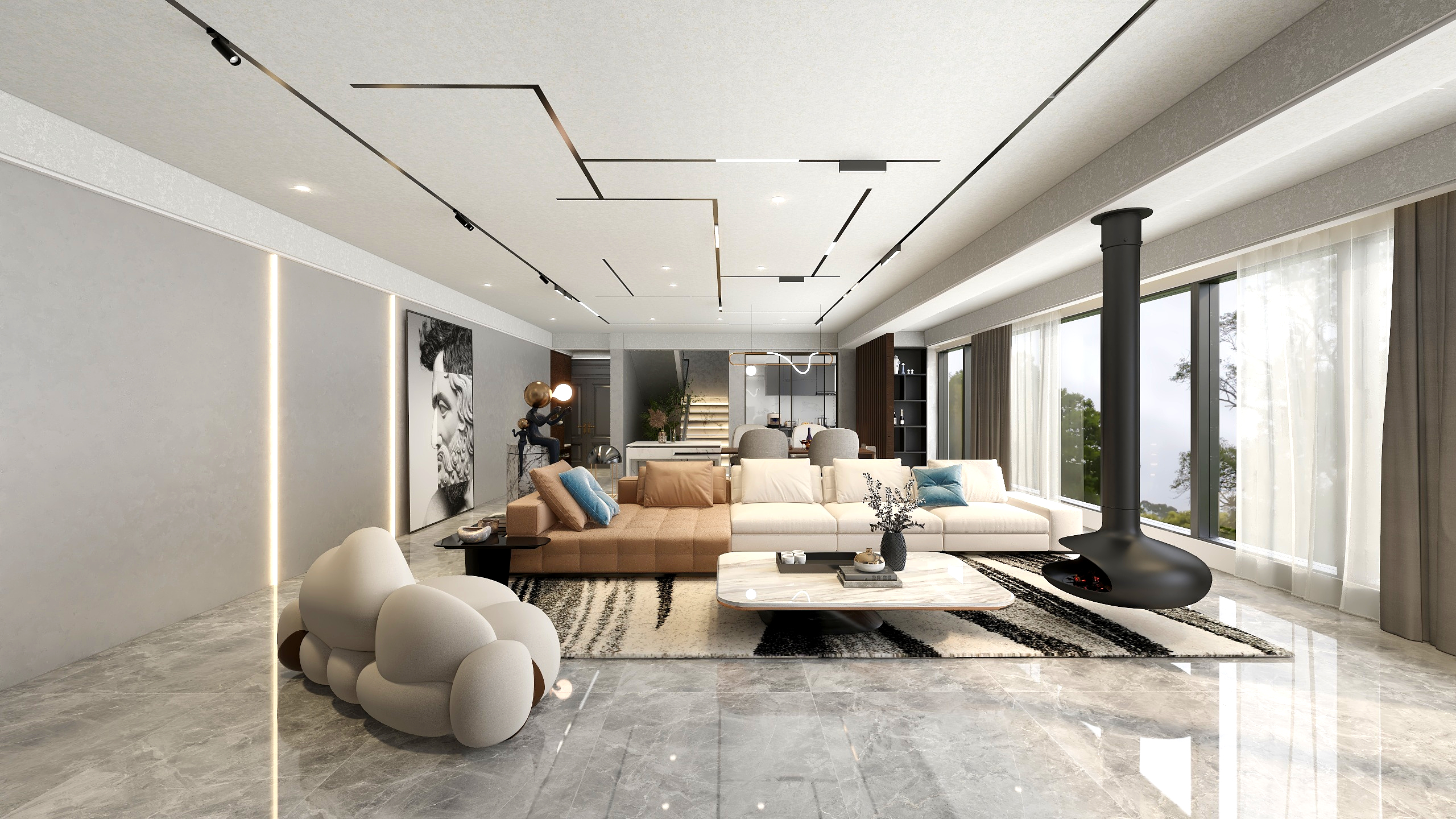 贵阳设计狮陈不烦-140现代三居室装修效果图