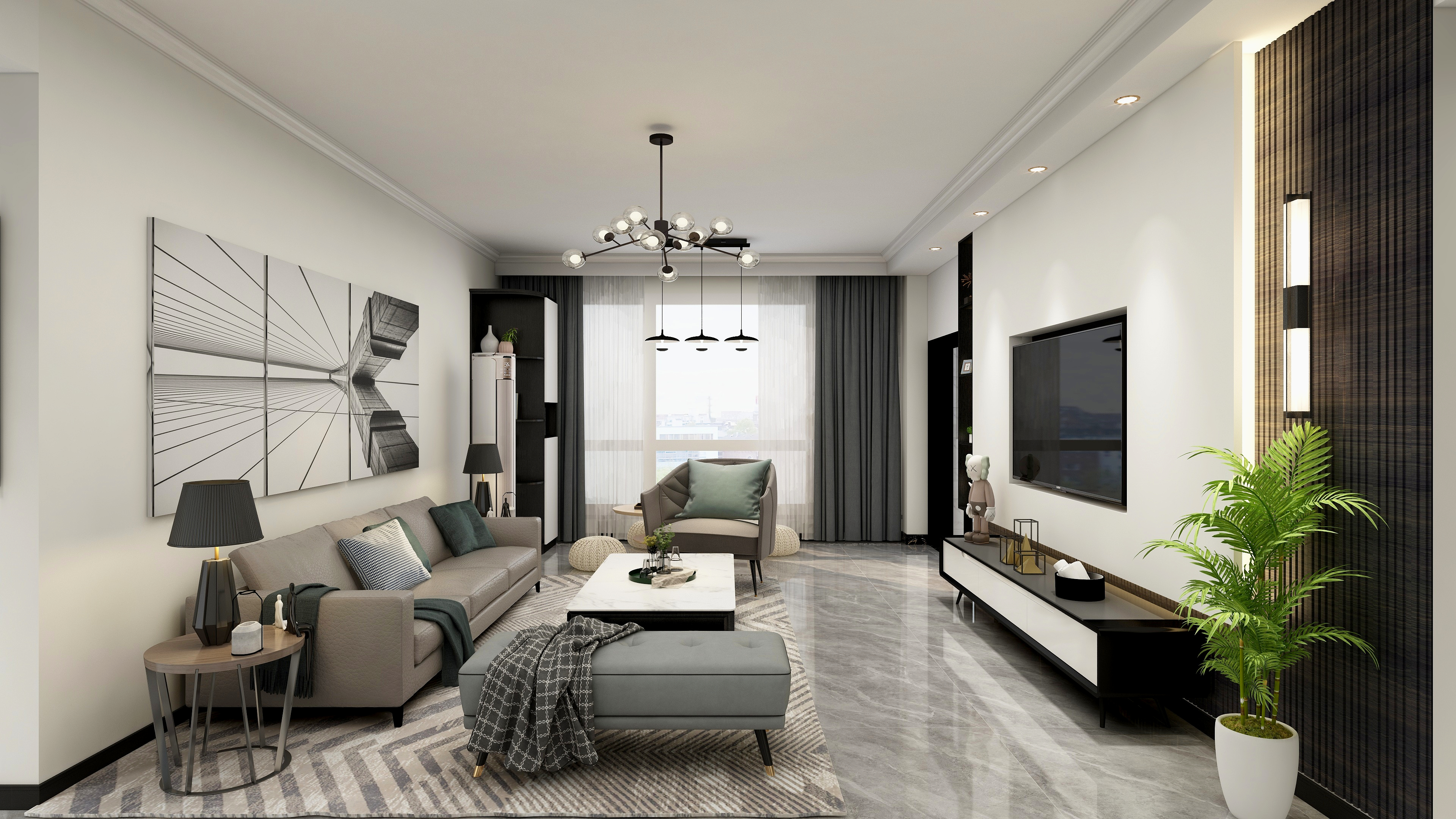 Orenda艾燕-模范城—现代黑白灰-装修设计方案