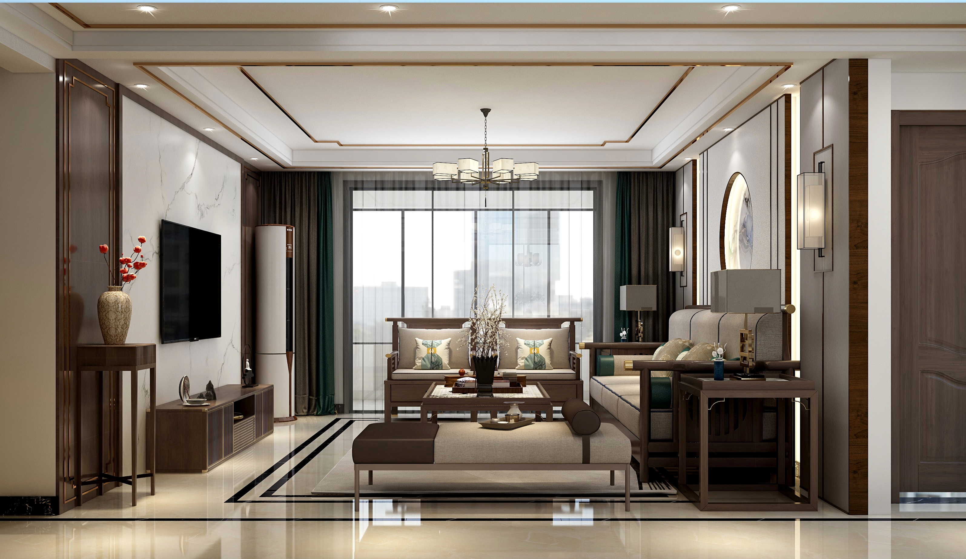 艾菲尔空间设计-冠泽海棠湾新中式轻奢-装修设计方案