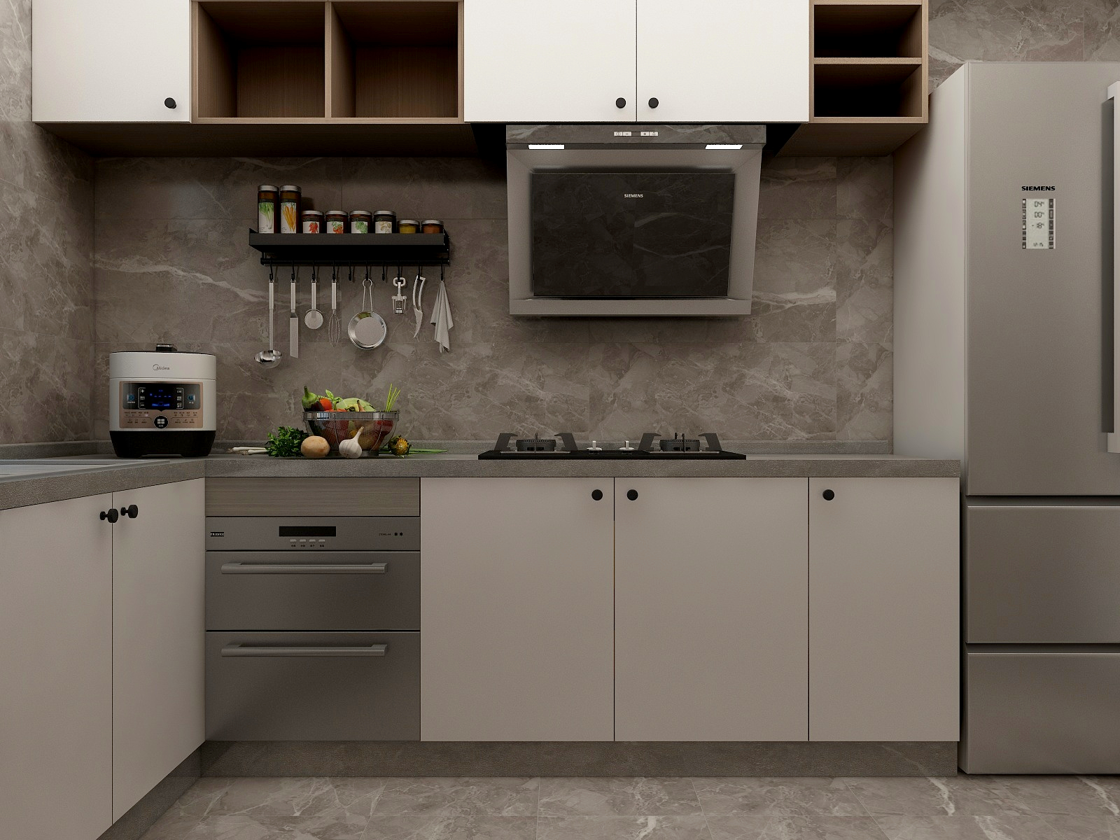 张旭-『麋鹿』100平轻奢现代三房装修效果图