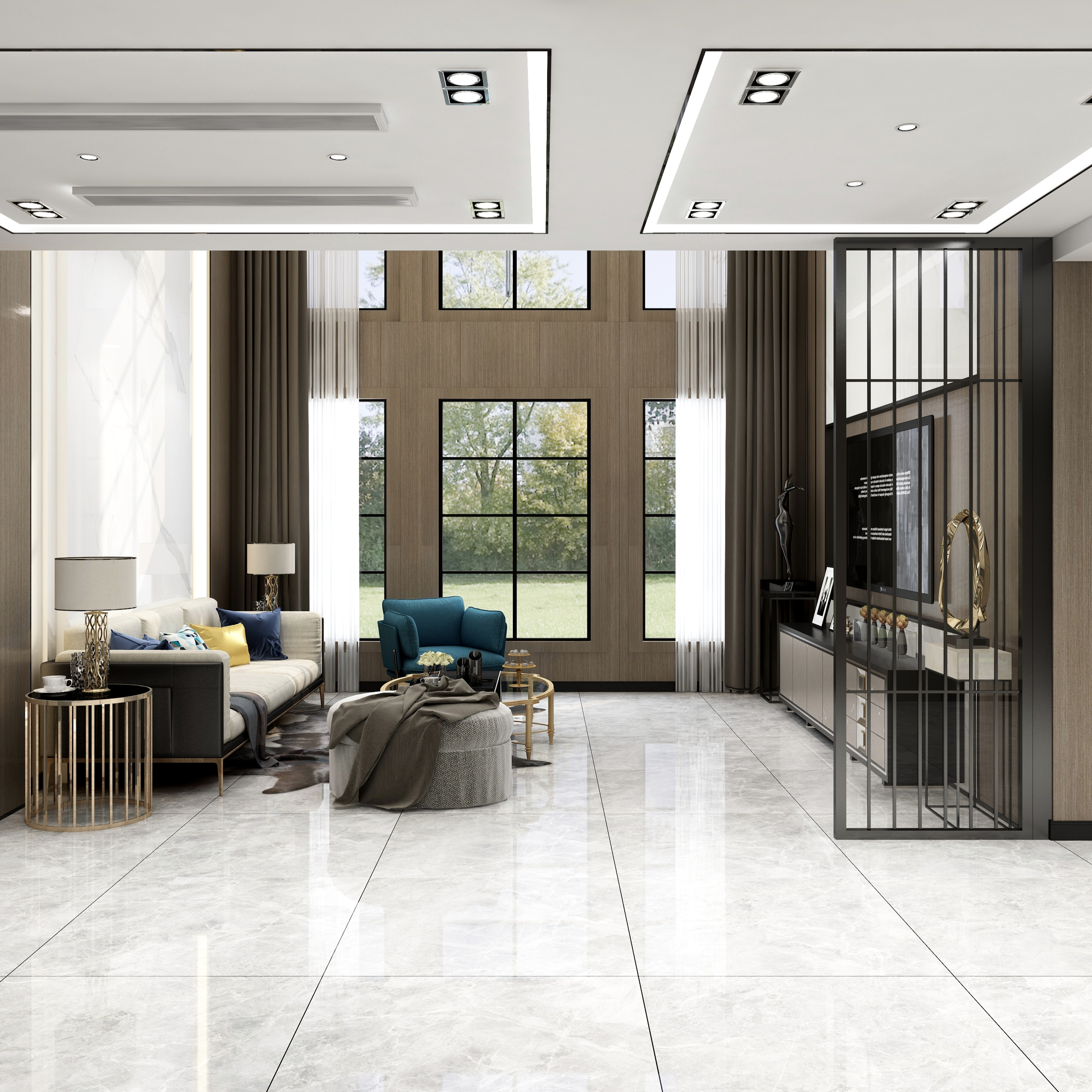 传奇设计工作室-杭州万山华府别墅-复式二层-设计方案装修效果图