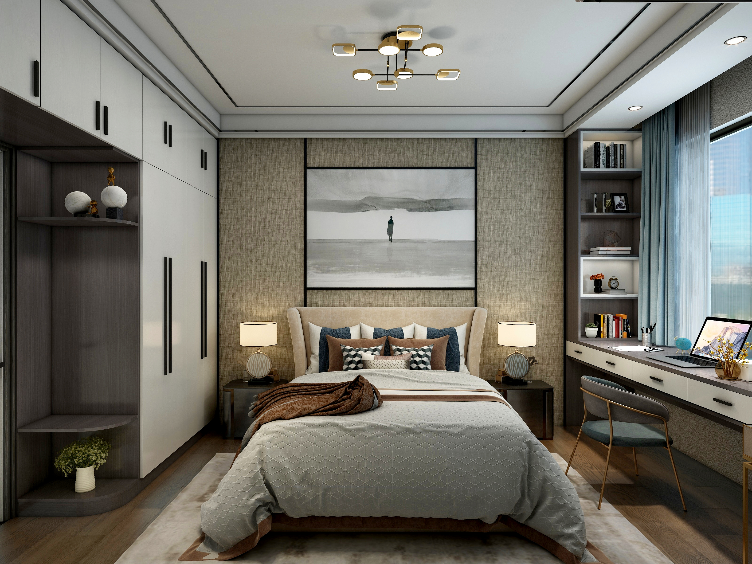 欧阳艳清-164㎡-新中式四居装修效果图