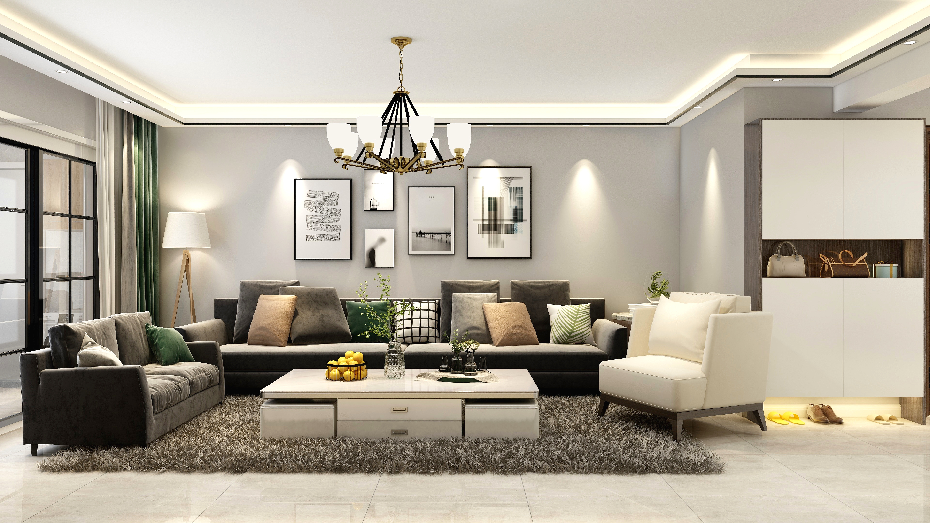 王思力-四居香景雅园-现代简约风格装修效果图