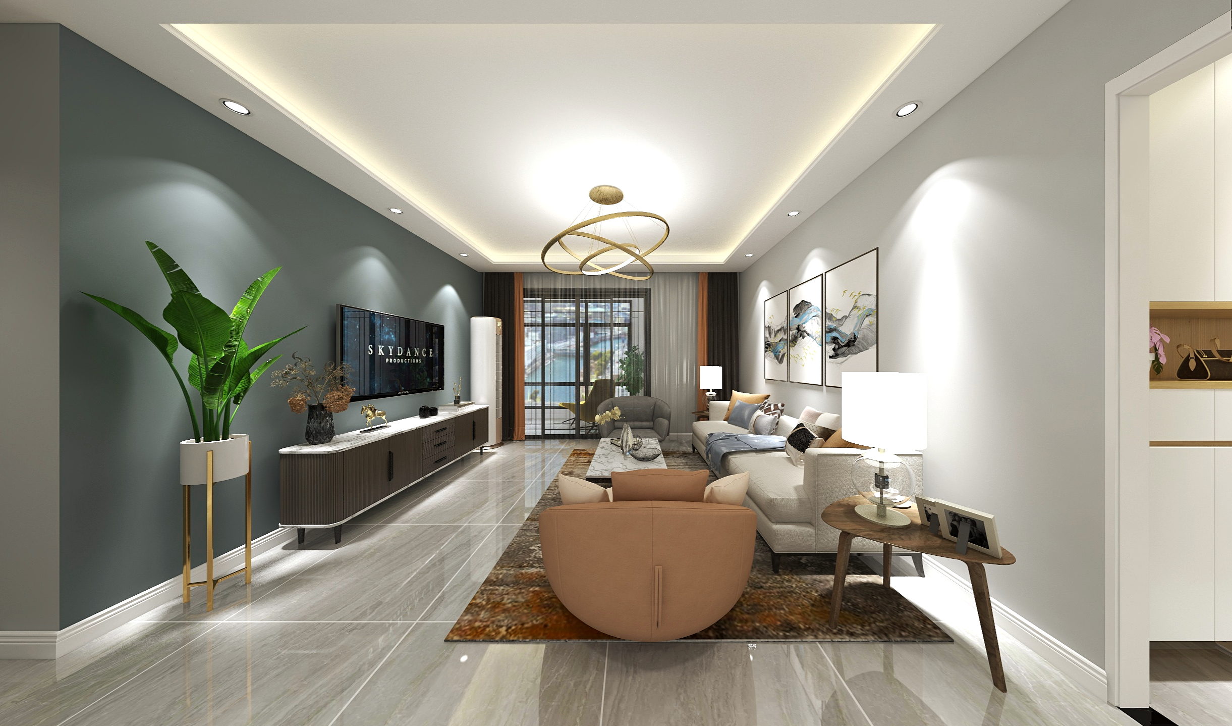 汇栩设计工作室-118方一品尊府二居装修效果图