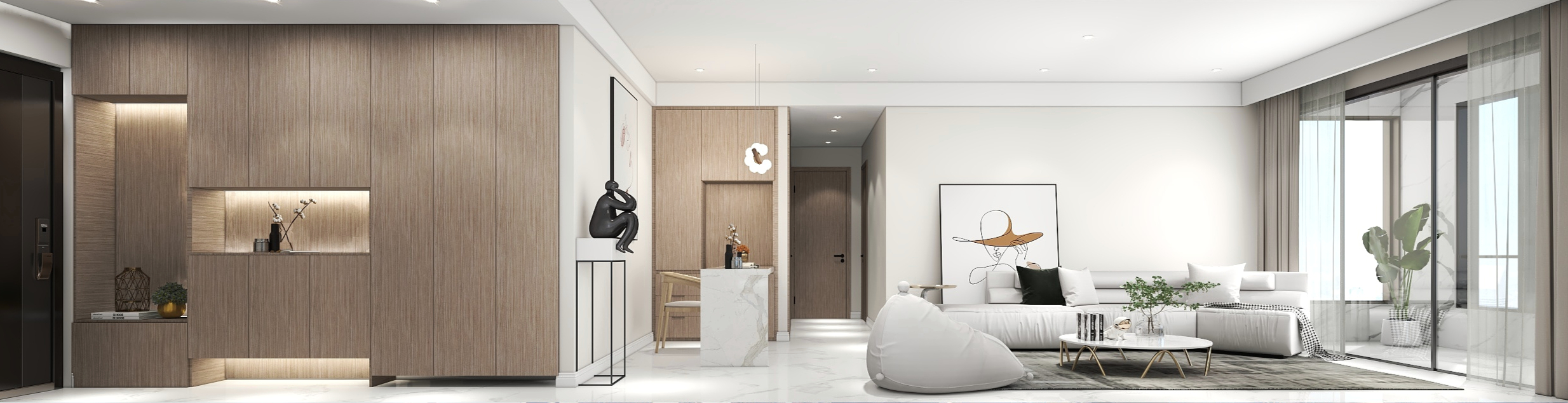 洸-若-原木-110方现代极简风装修效果图