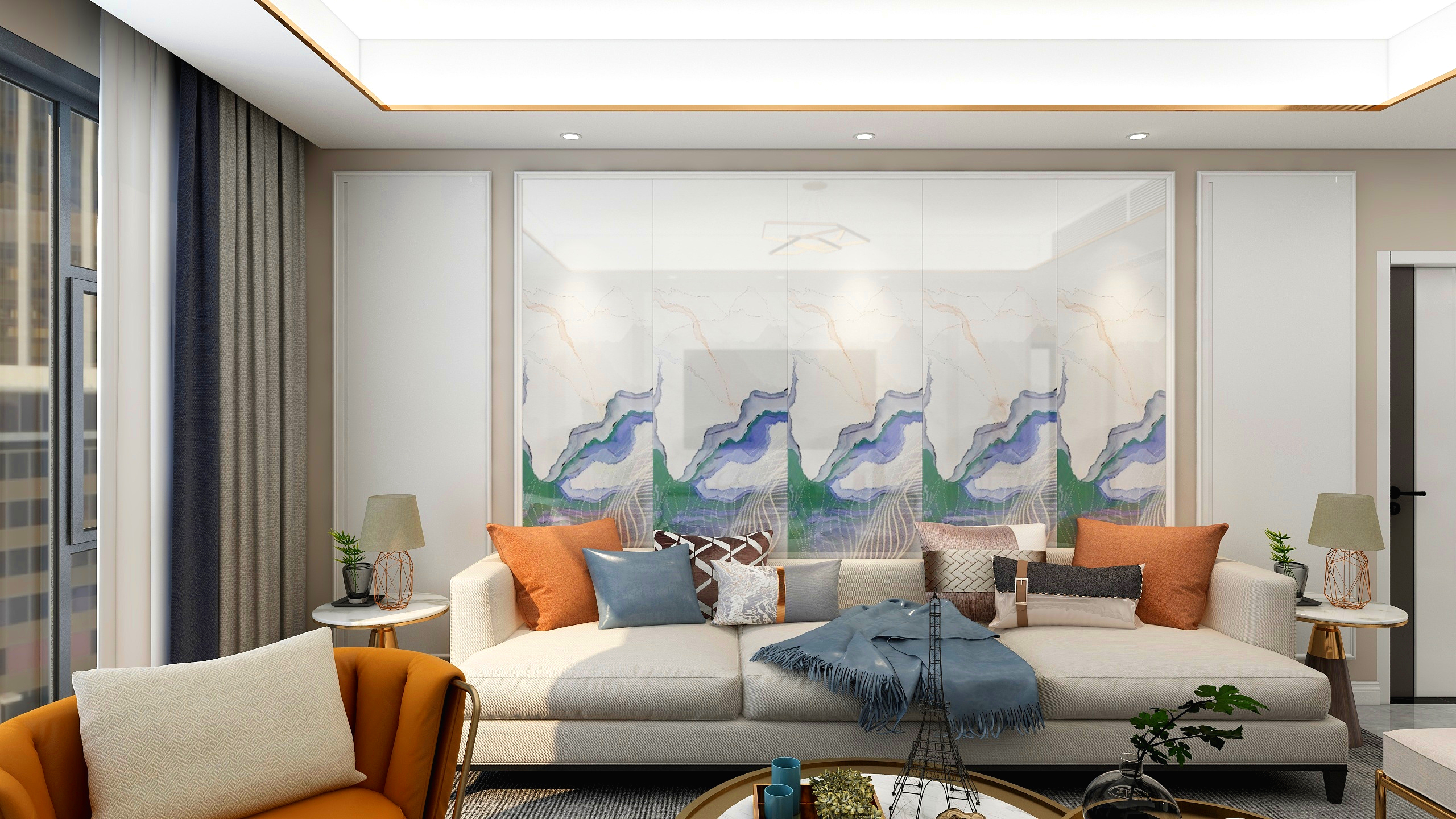 刘华宇-创宇叠翠园106平-现代装修效果图