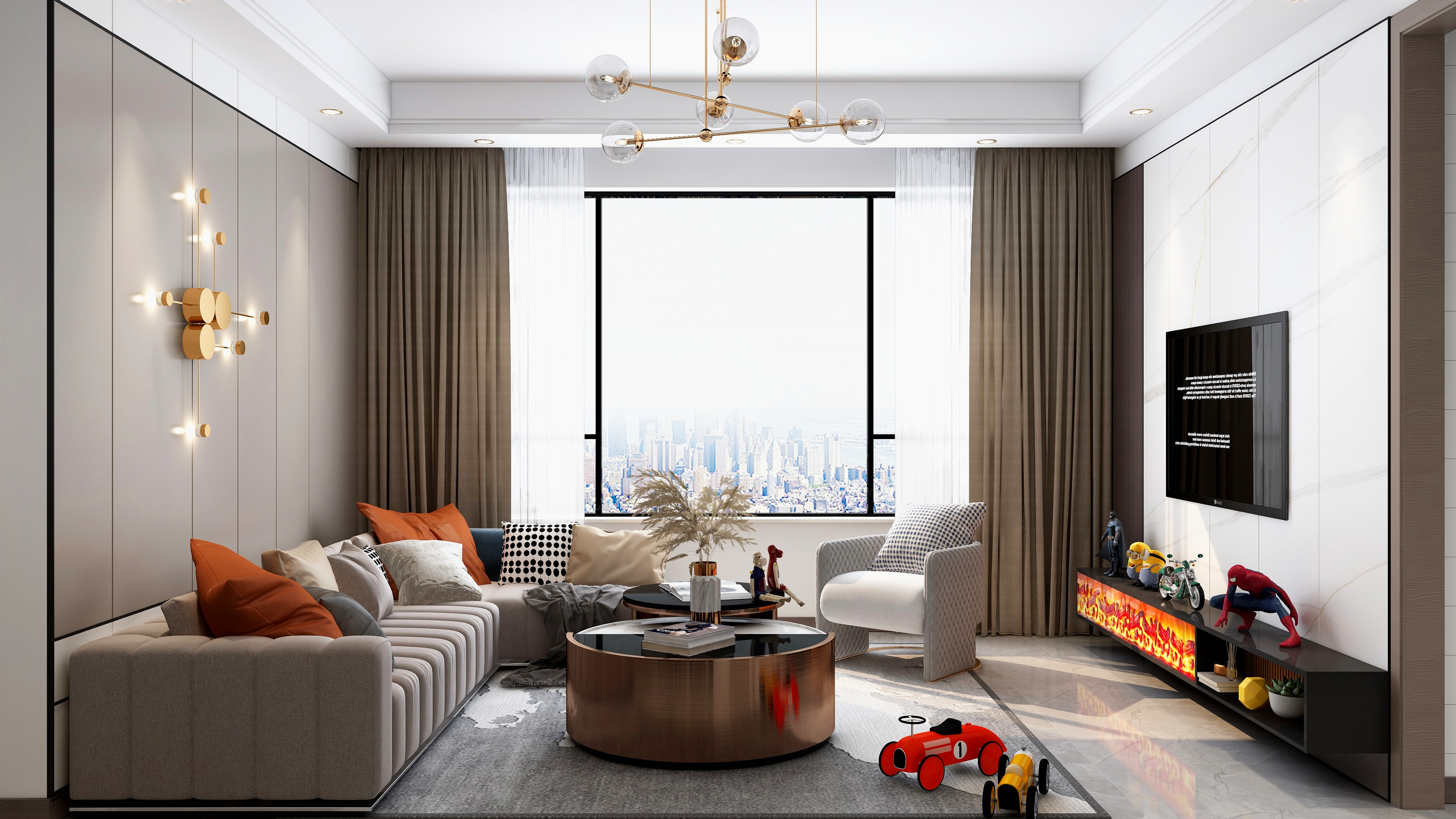 塞尚筑家RYTU-【百合和苑】107㎡-莫兰迪咖-装修设计方案