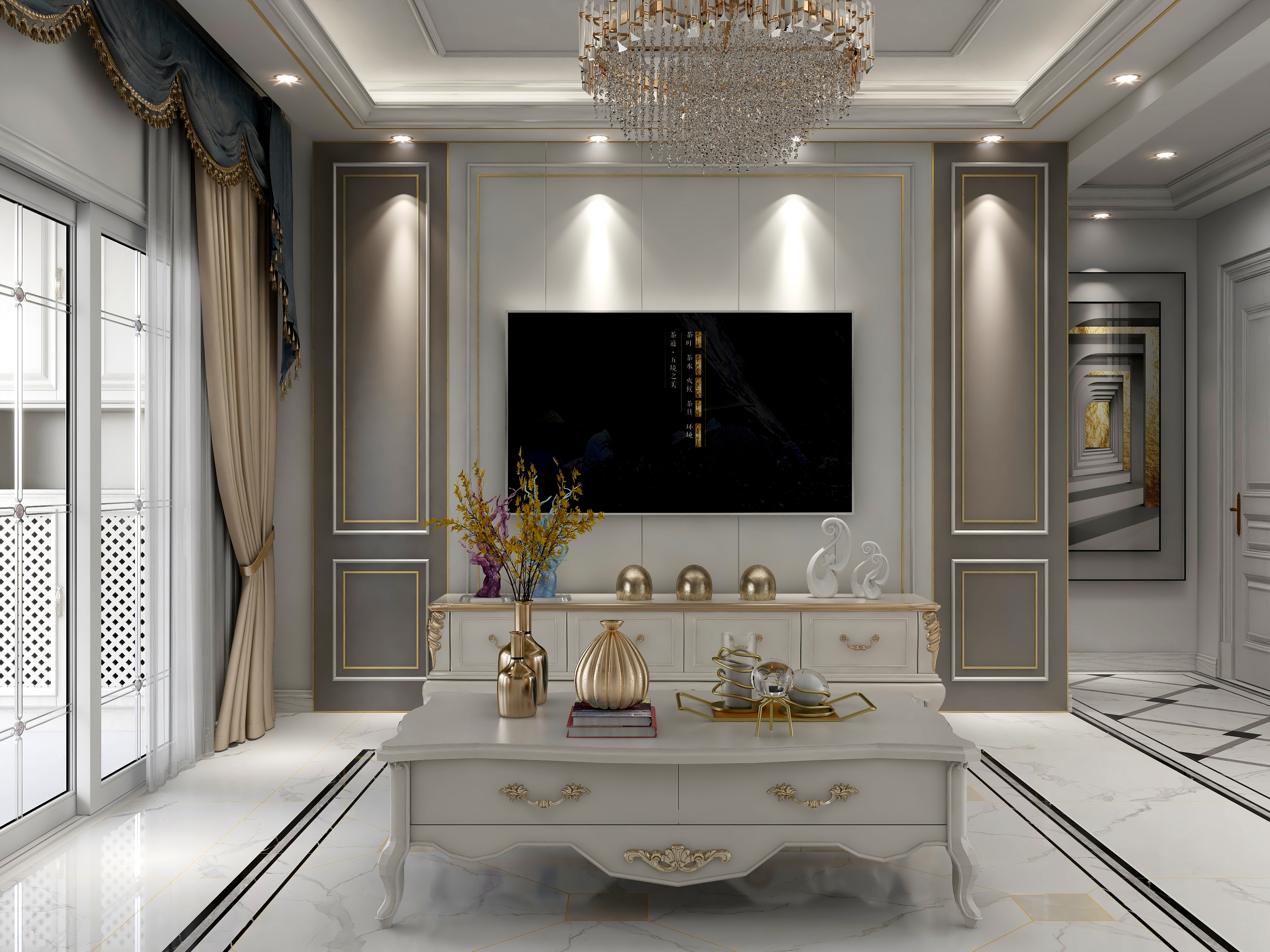 辰逸室内设计师-松月湖三居室装修效果图