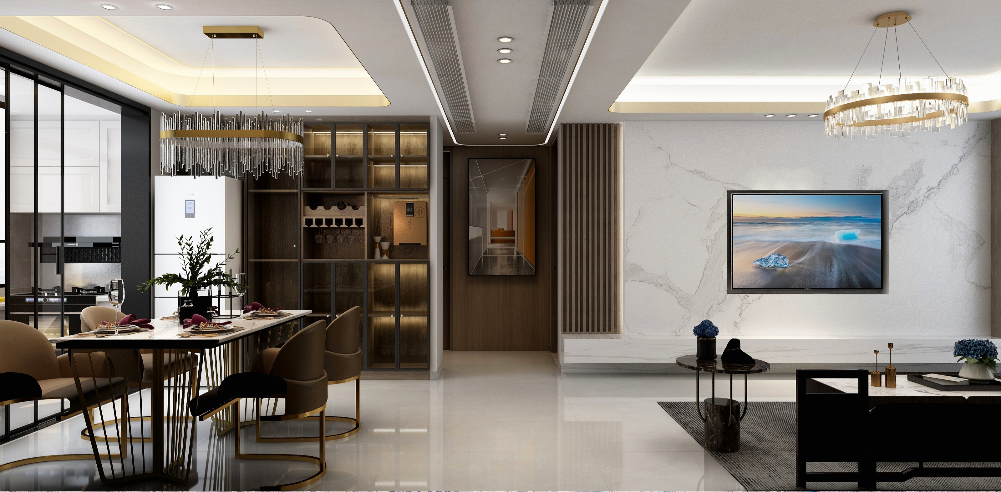 三十三设计-120平方三室两厅新中-装修设计方案