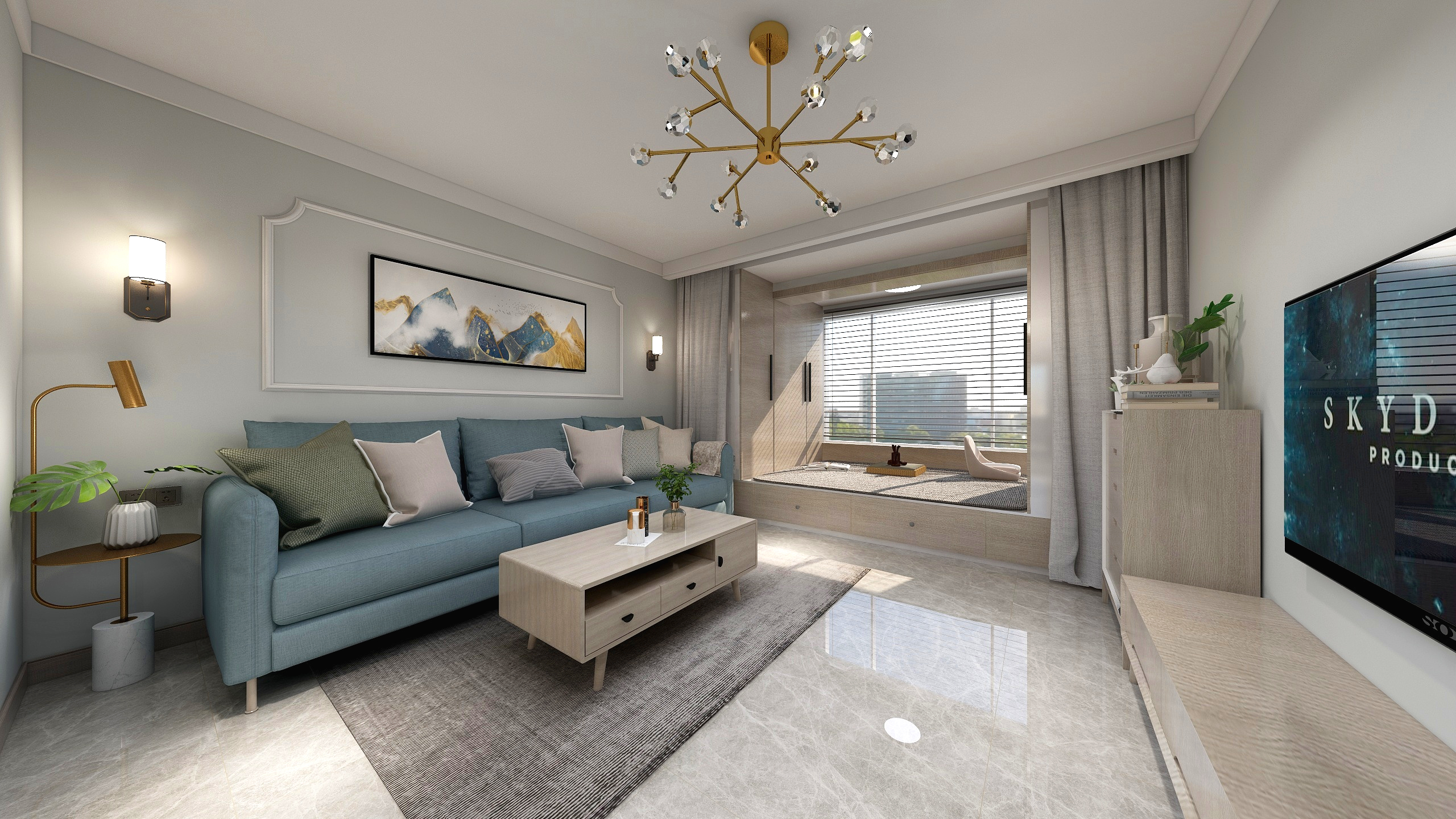 天天~住宅设计师-91方东晶国际公寓二居装修效果图