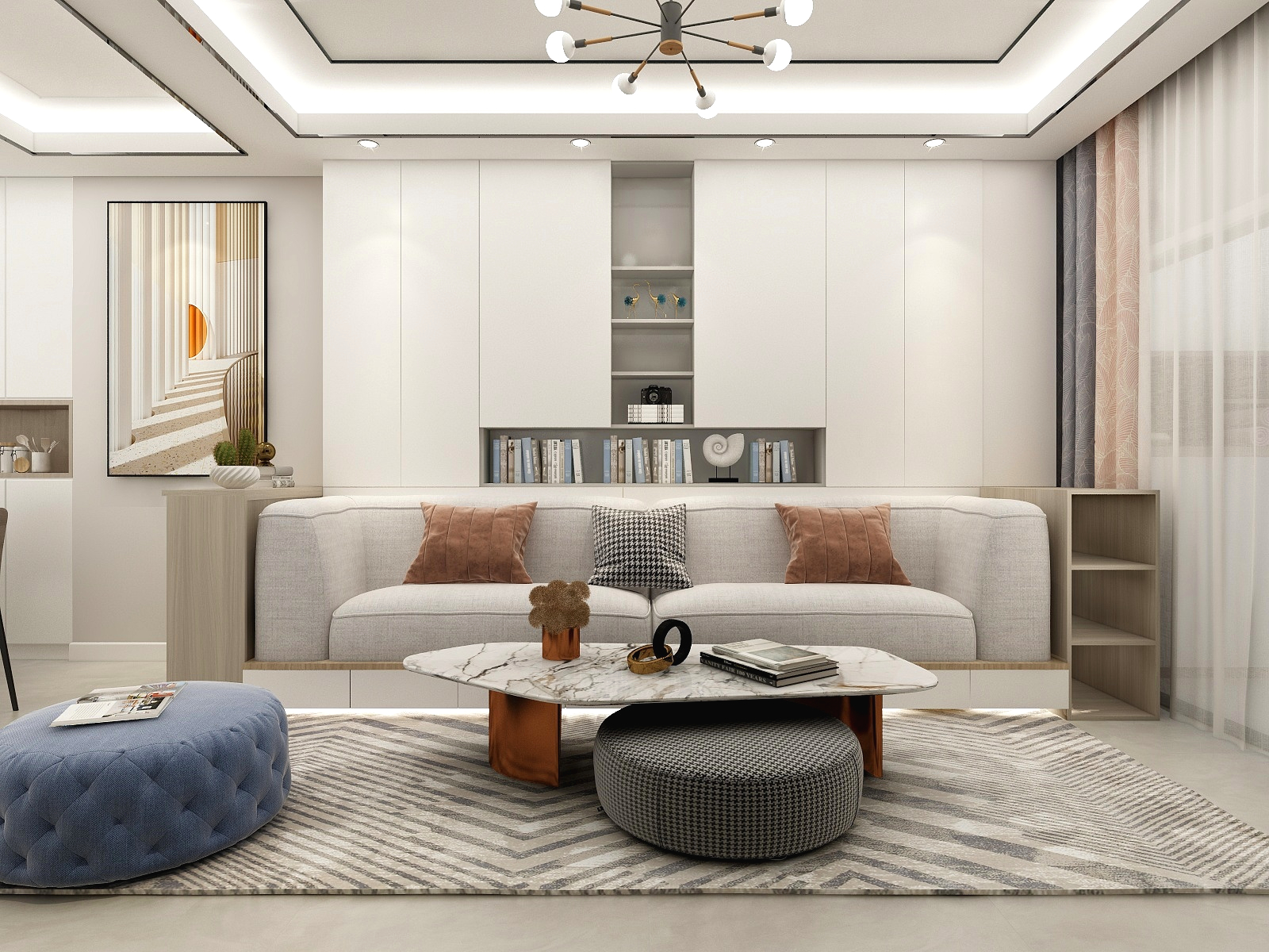 张旭-『质变』110平|三房现代简约装修效果图