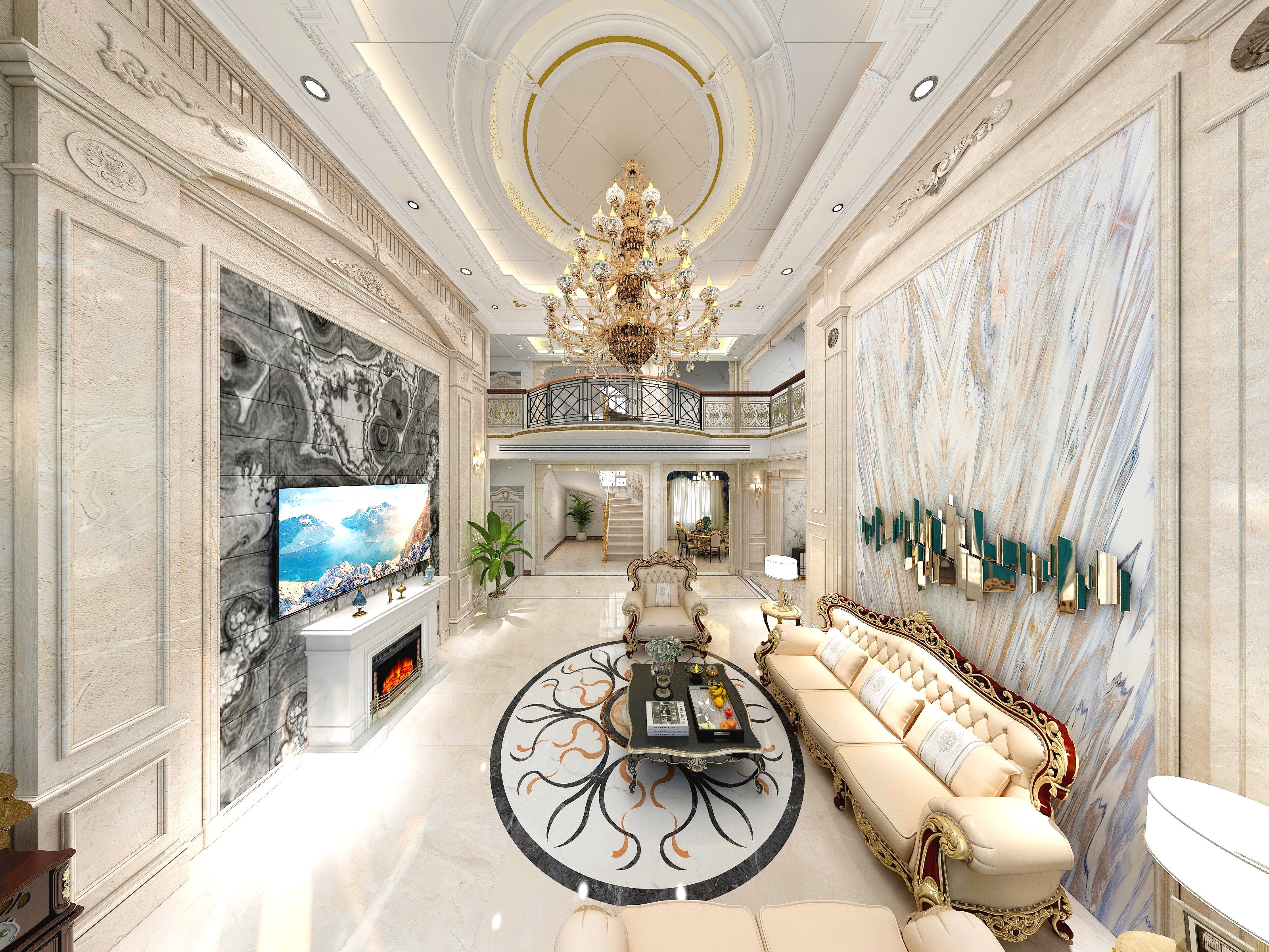 LiangYanbing-400平挑空别墅欧式风格-装修设计方案