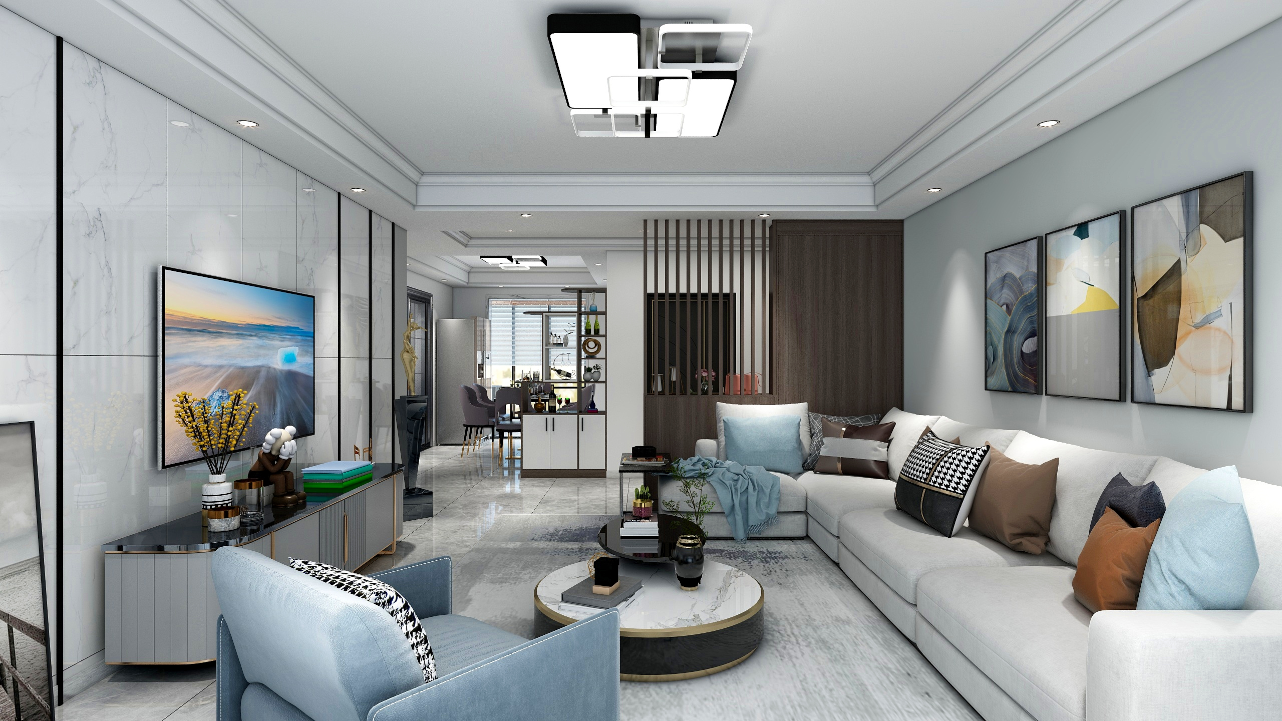 欧阳艳清-146平方-现代简约装修效果图