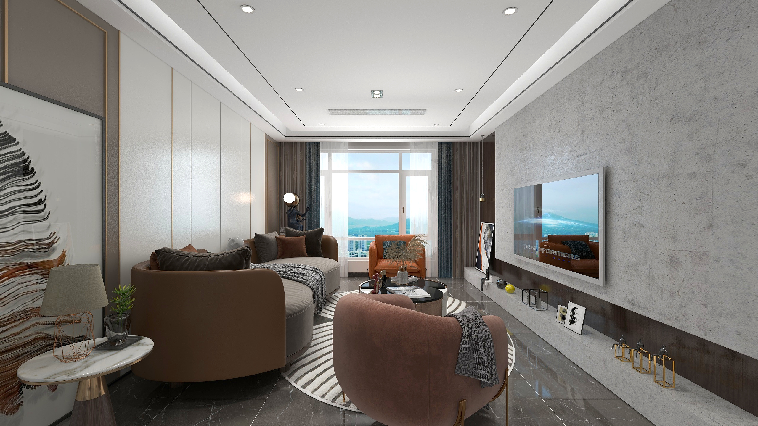 李志锋-现代轻奢三室-《Rainbow》装修效果图